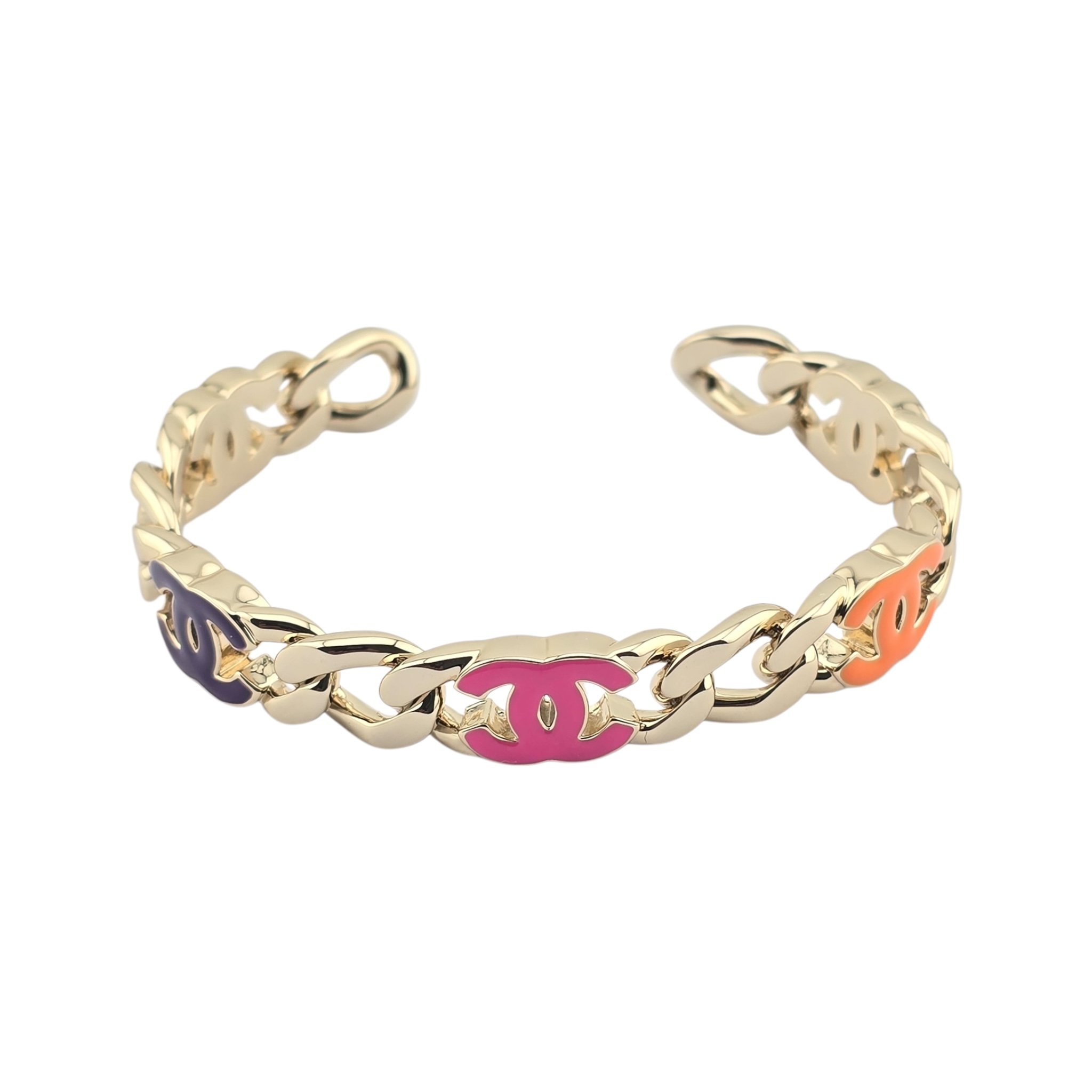 Chanel CC Enamel Chain Multicolour Cuff