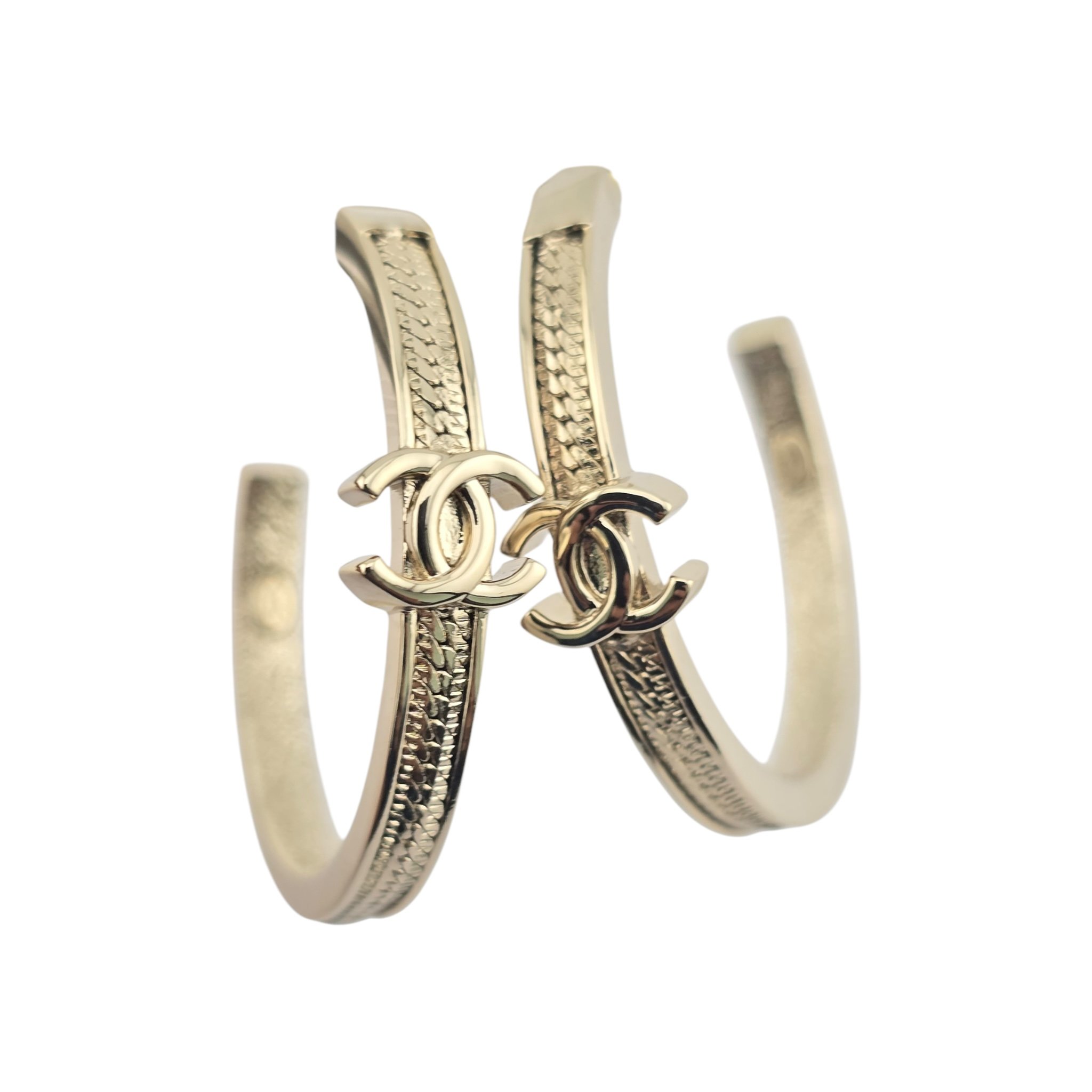 Chanel CC Gold Hoop Earrings 2024