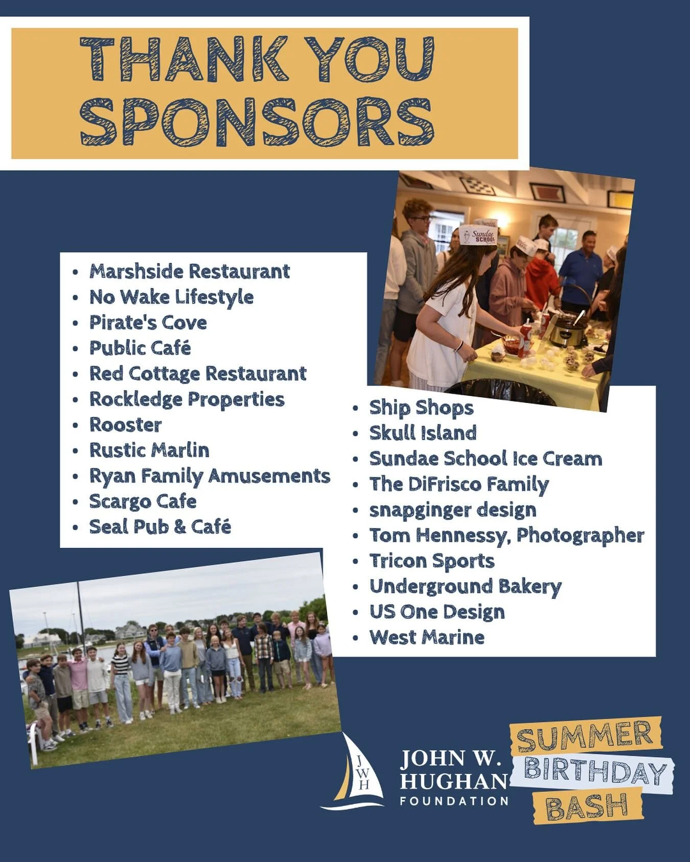 One more round of gratitude to more of the sponsors who donated to our recent fundraiser. We could not continue to do the work that we do without their support. Please be sure to visit our website to see more photos from the event and links to the su
