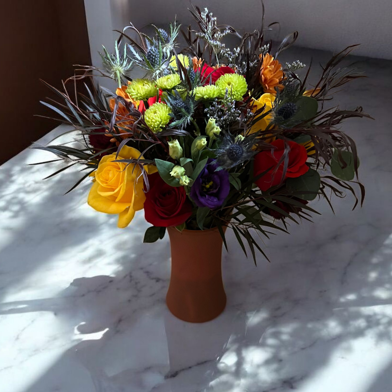 Designer Choice of Flowers in Fall Colors