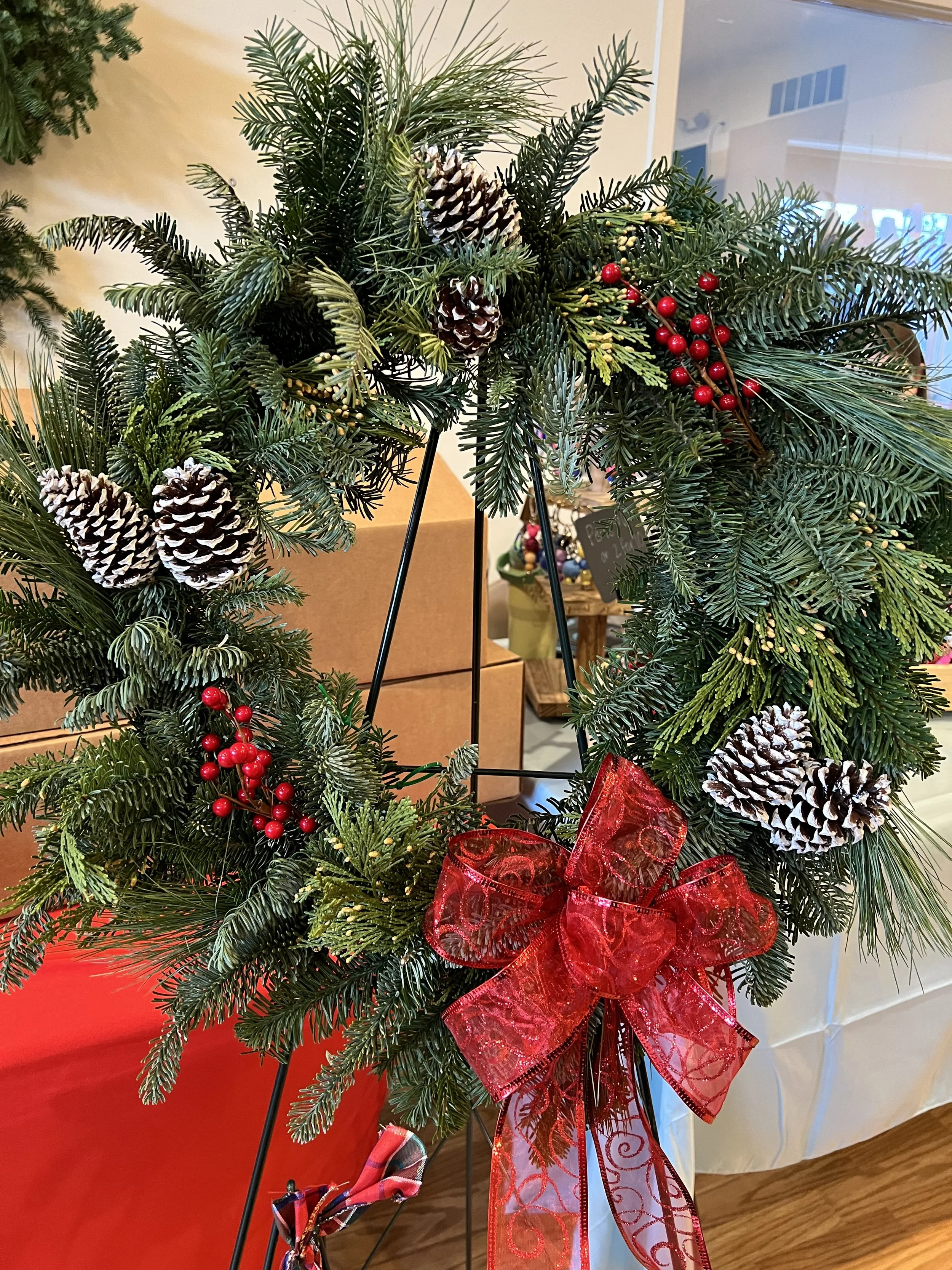 Christmas Wreath 24"  Pick up at the farm or farmers market.