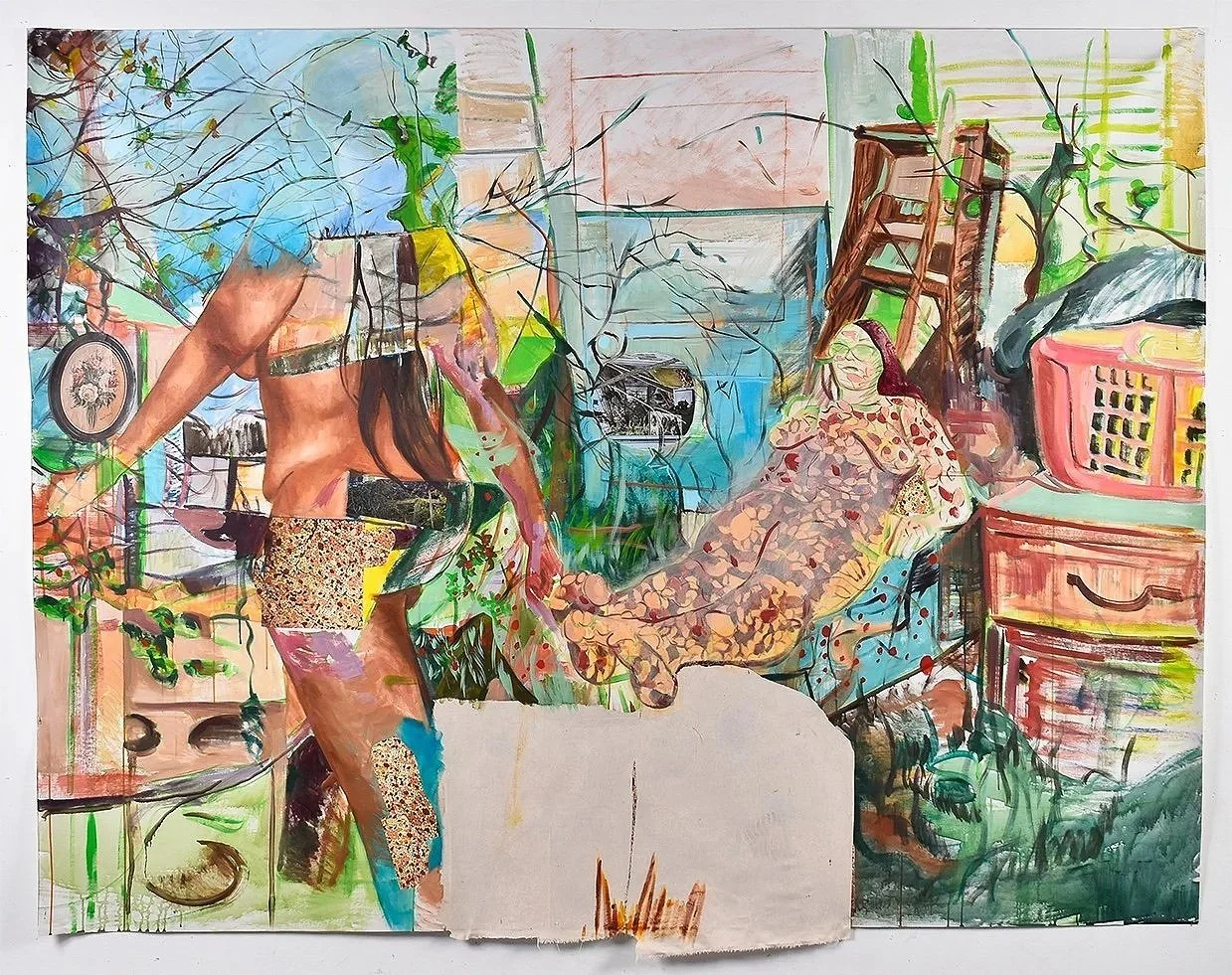 I've Always Had Access
Acrylic, Oil and photo on unstretched canvas
72" x 94"
2025