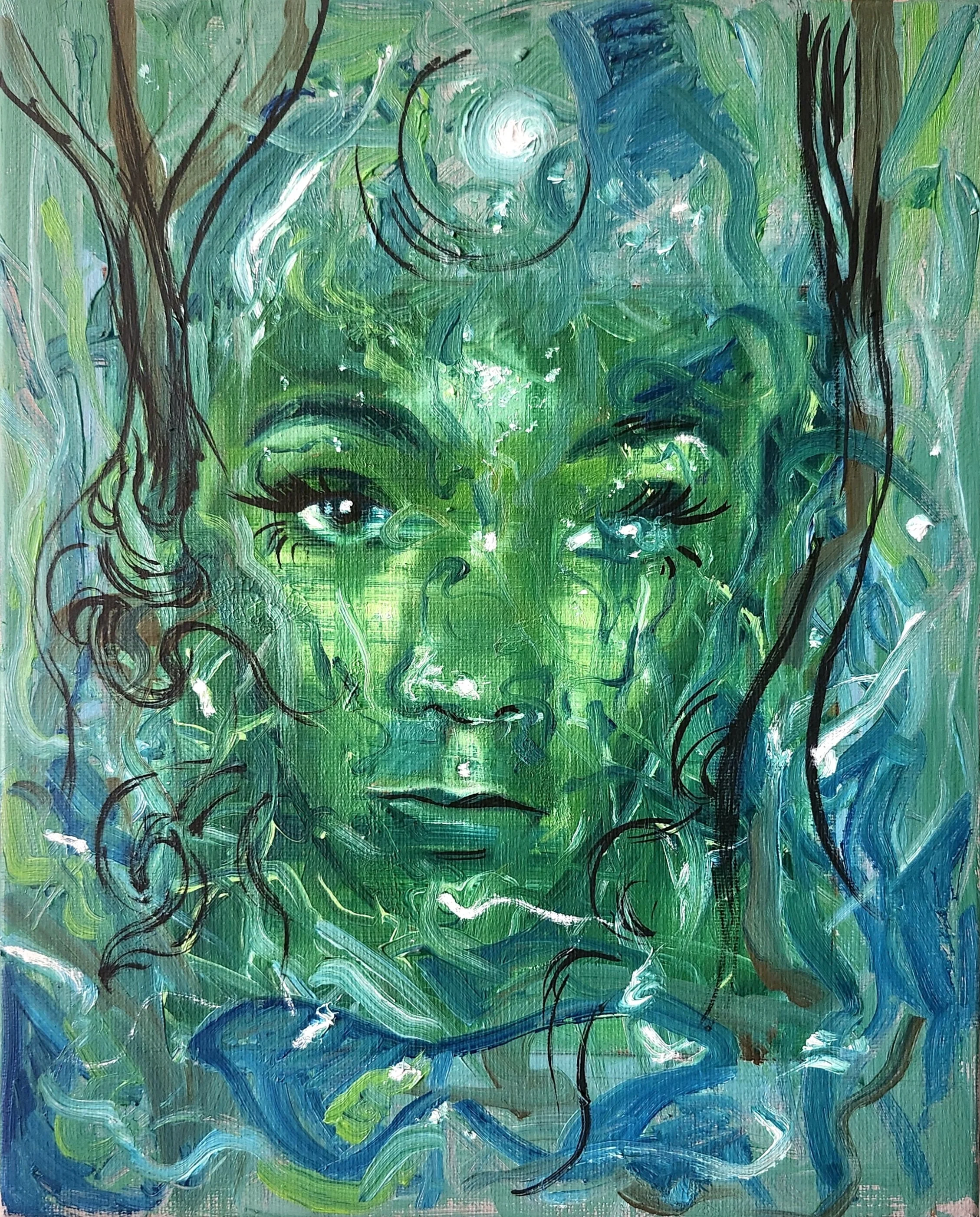 "Surrender Now"
11" x 14"
Oil and sepia ink on canvas
2025