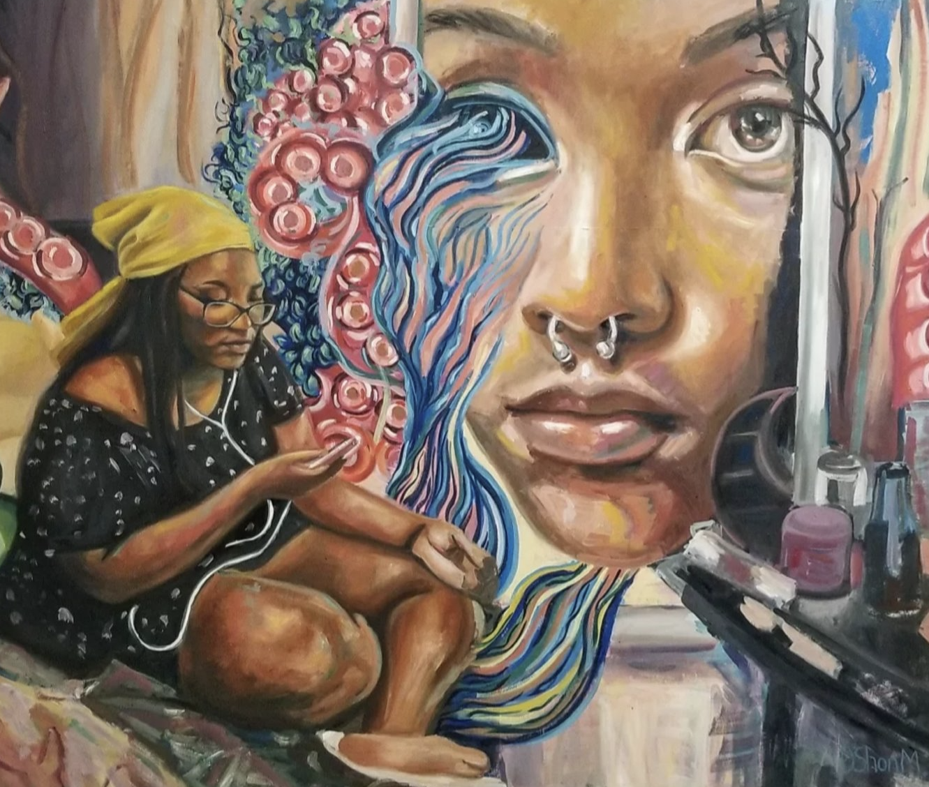 Present, Future and Past
52" x 62"
Oil on canvas
2022