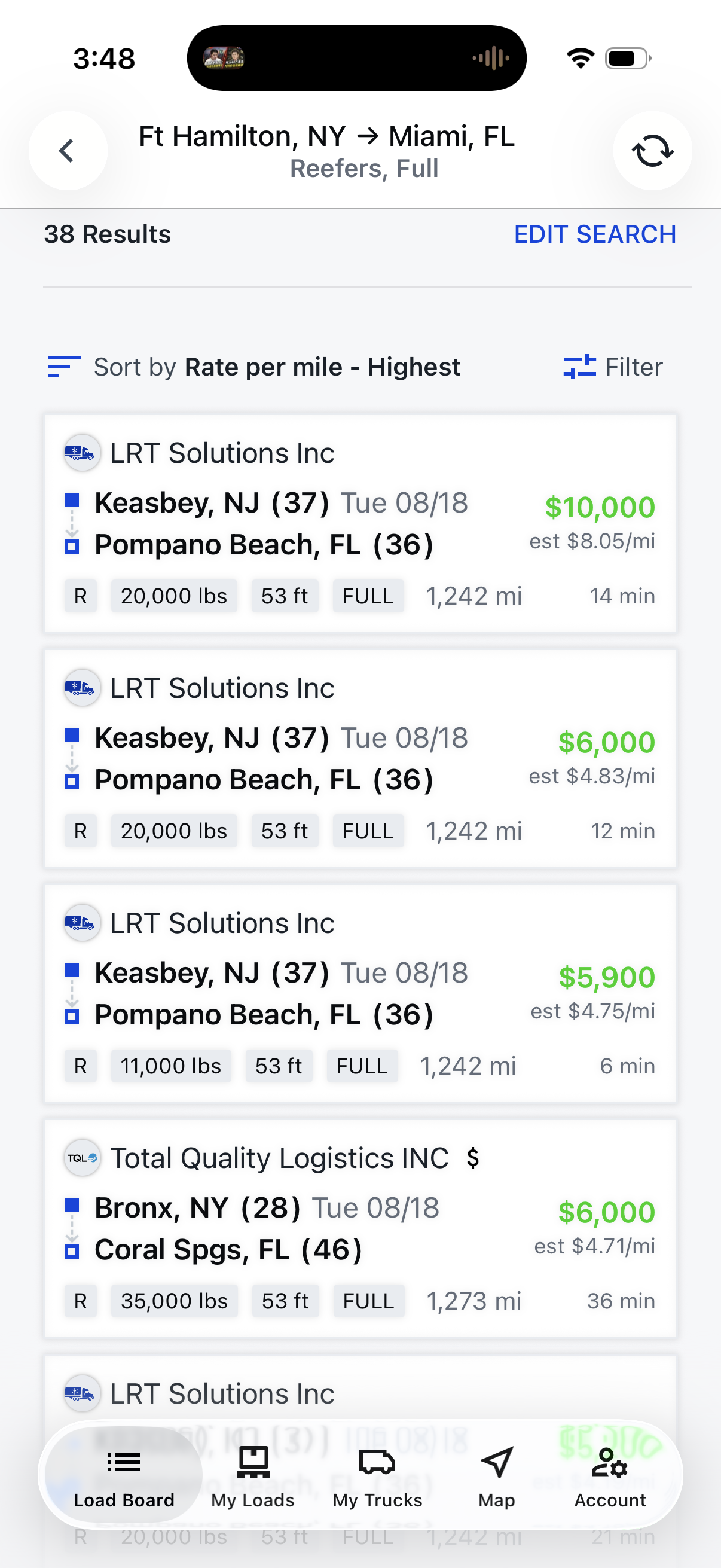 No one goes into Florida anymore?