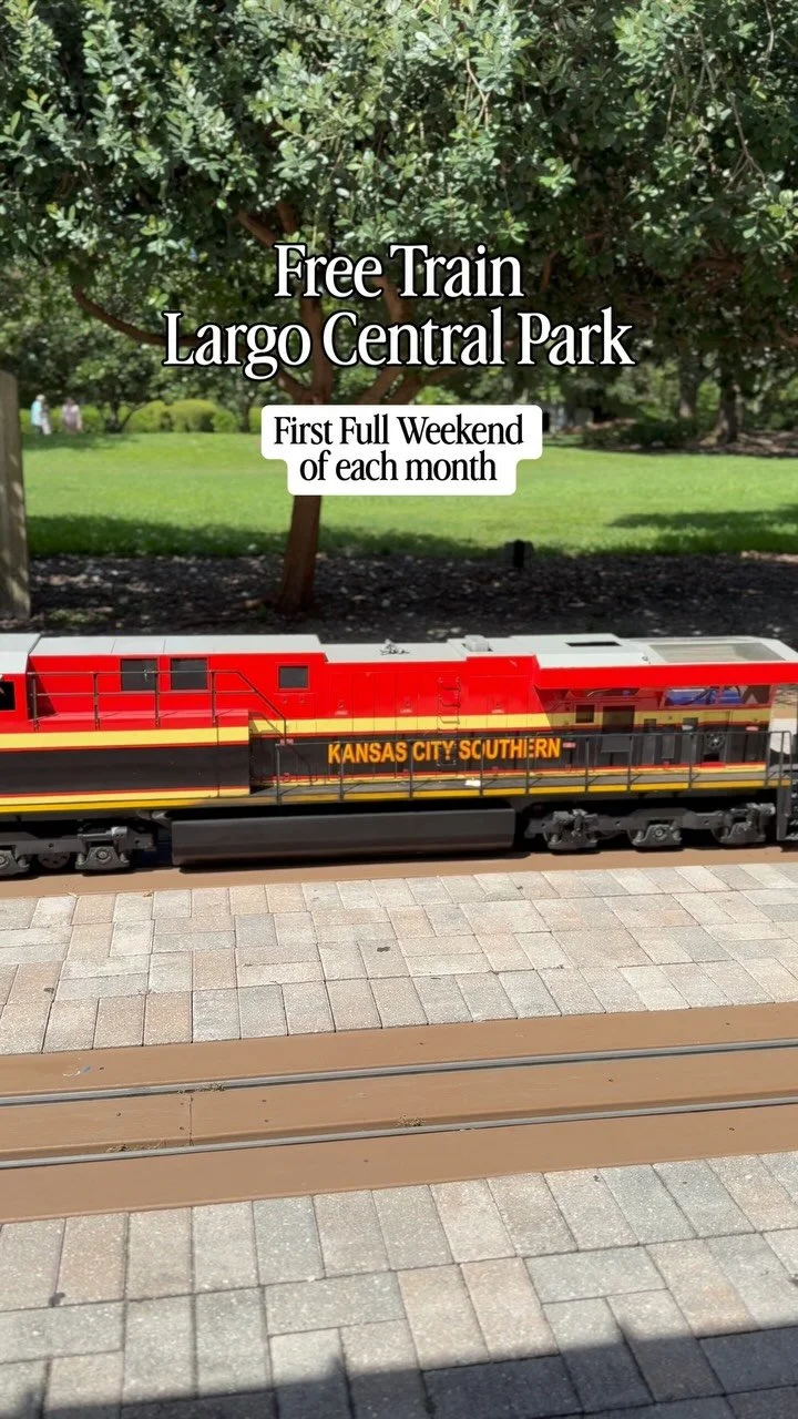 Free Fun THIS weekend!
One of our weekend favorites is to catch the Largo Central Railroad as soon as it opens at 10am, then take the short 2 minute walk to Largo Central Park Playground - 30 minutes later, we’re ready to head home & chil