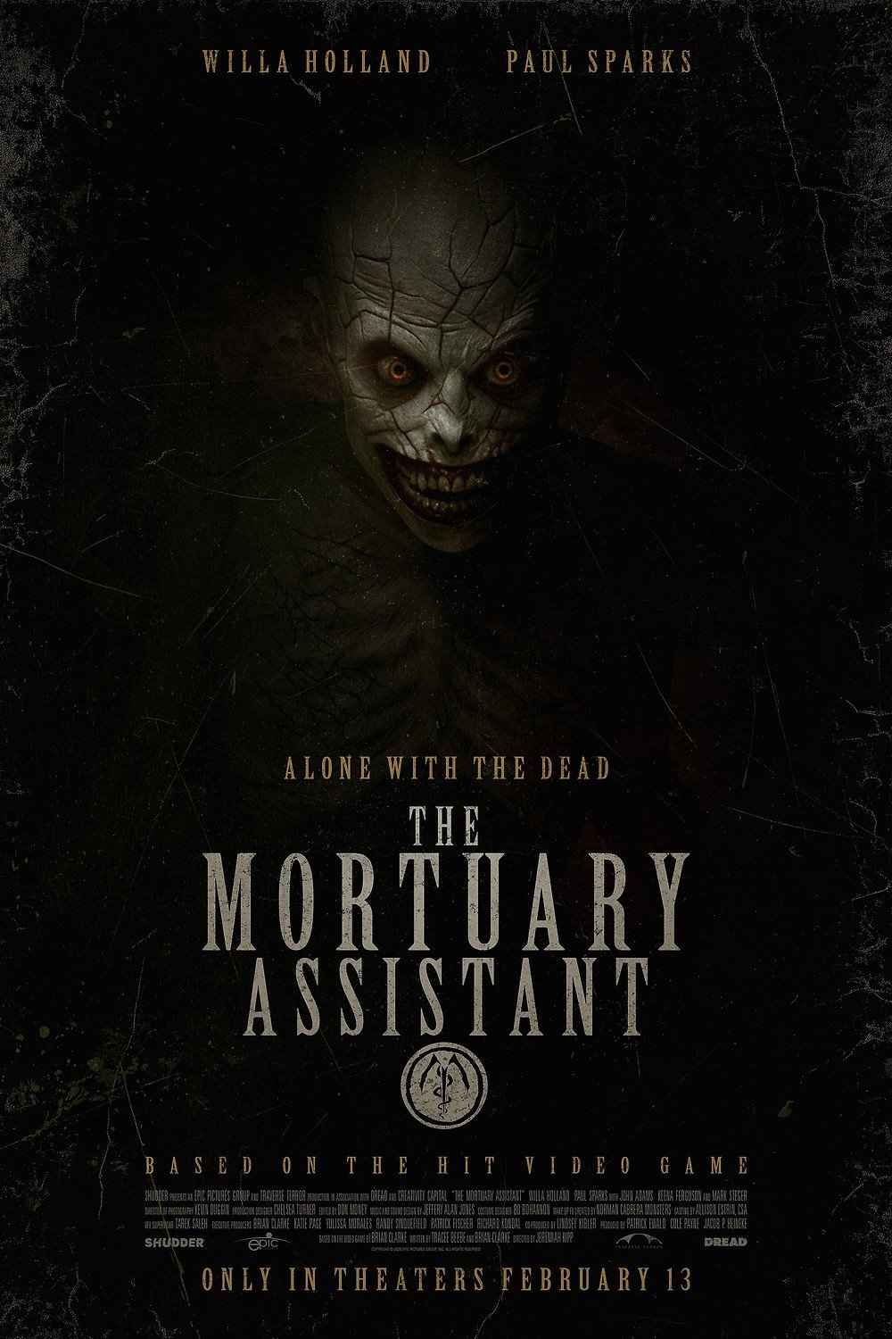 The ugle, AI generated poster for the 2026 film "The Mortuary Assistant" directed by Jeremiah Kipp.