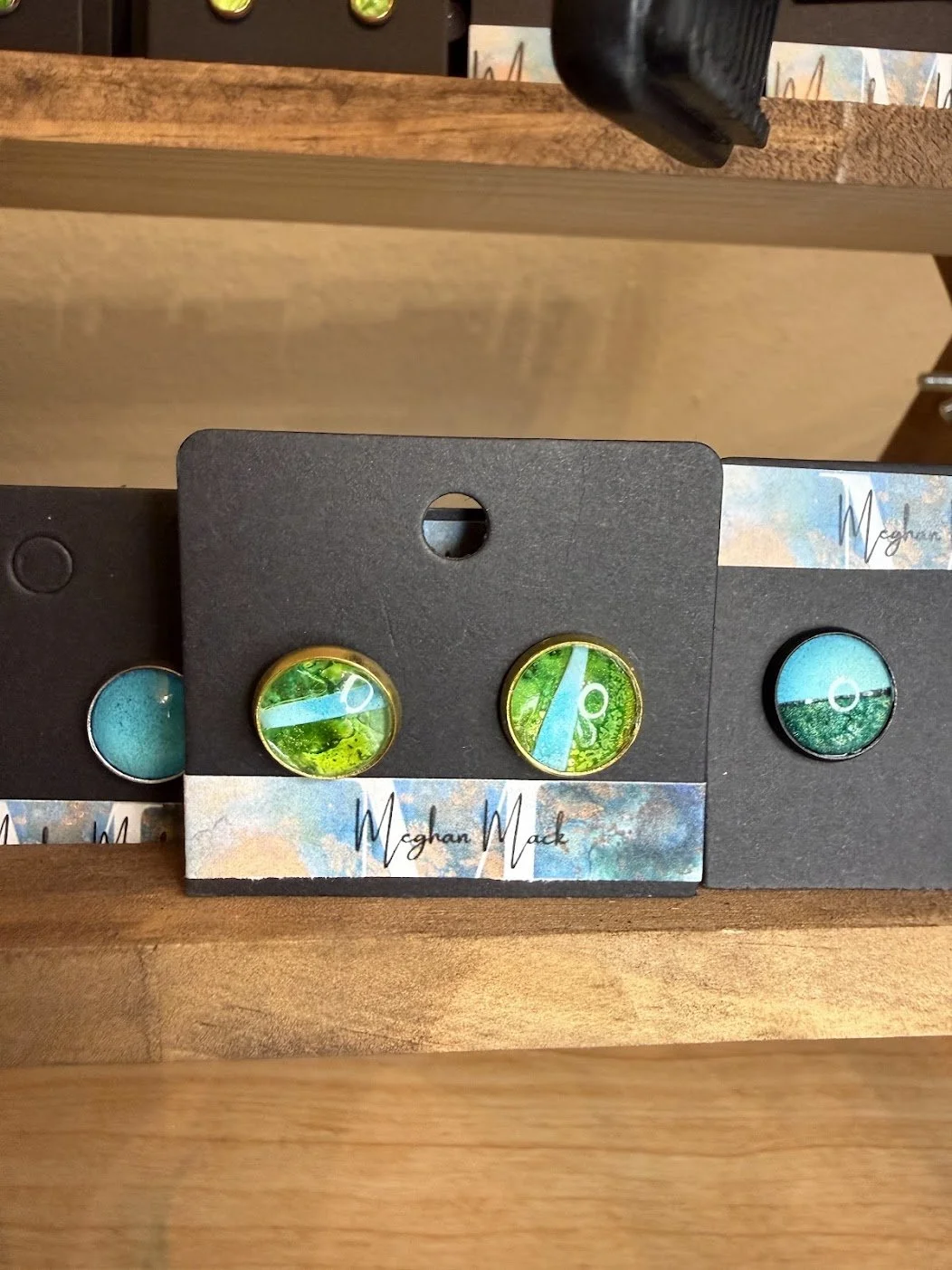 "Orion's Button"  |  Abstract Mixed Media Earrings  |  Handcrafted Statement Jewelry