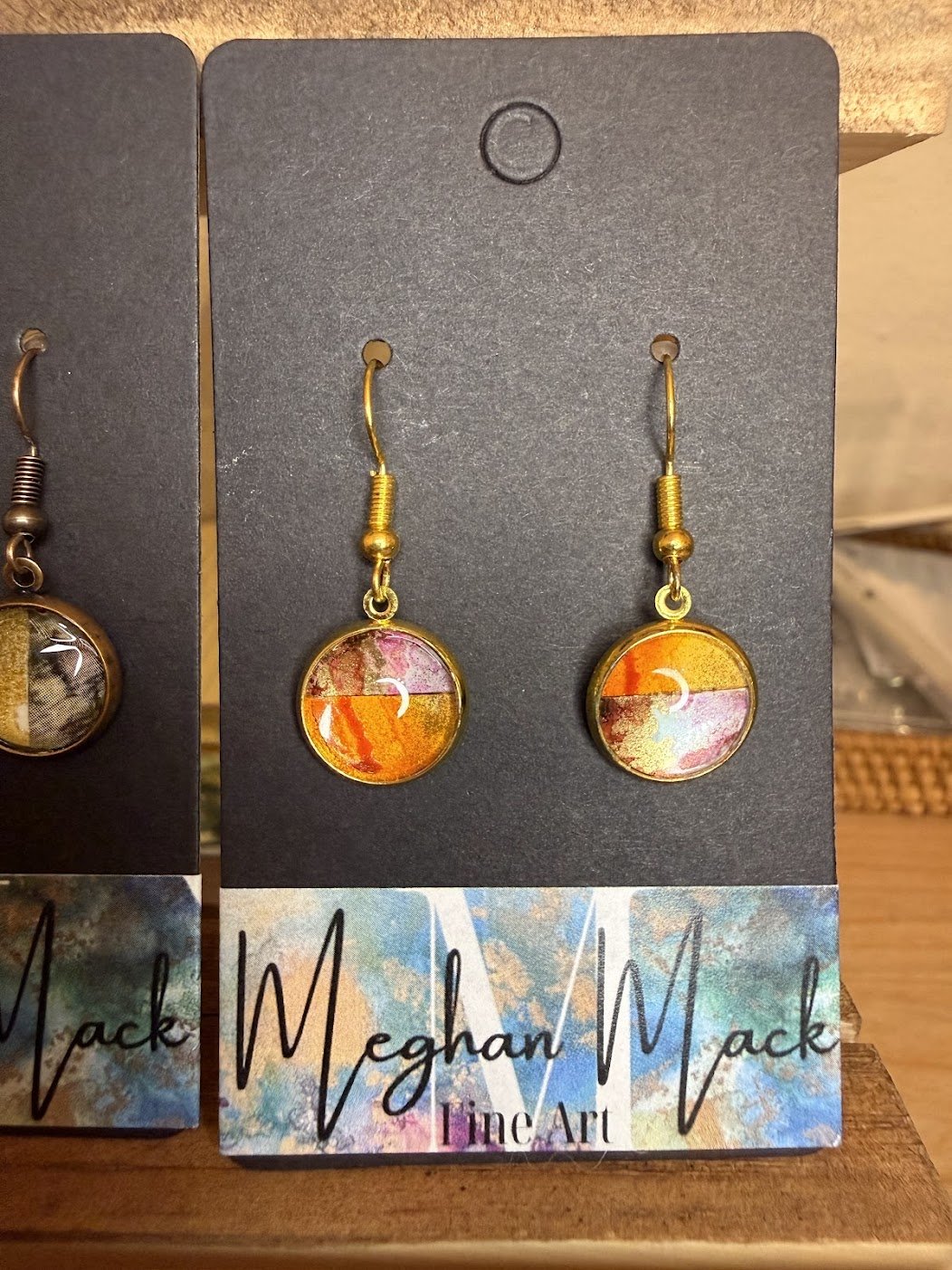 "Iris"  |  Abstract Mixed Media Earrings  |  Handcrafted Statement Jewelry