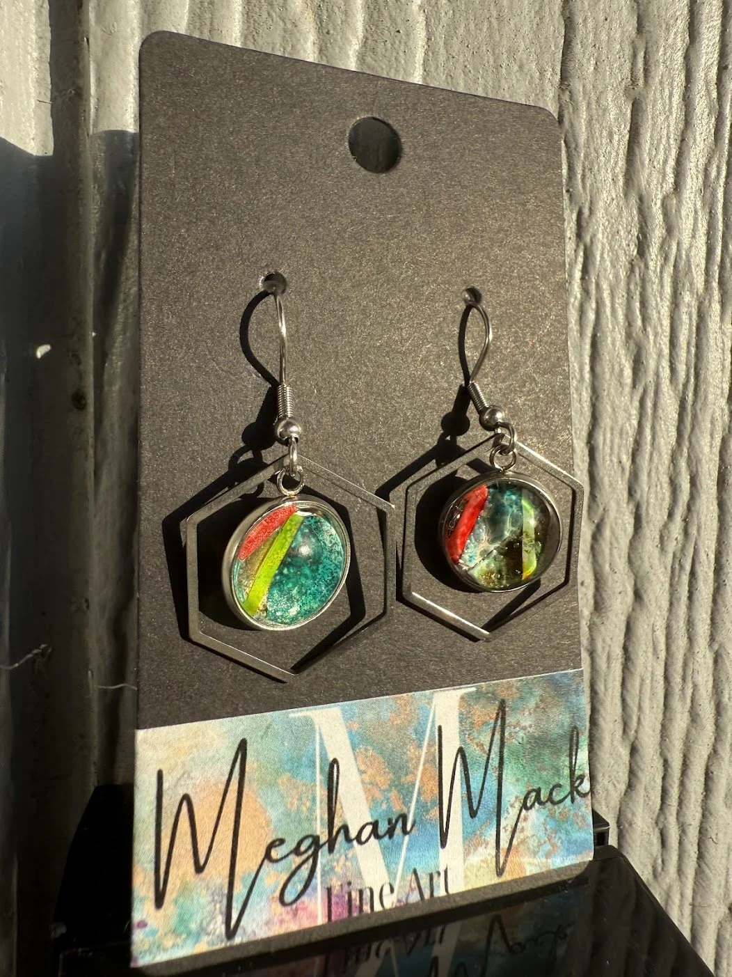 "Crossroad"  |  Abstract Mixed Media Earrings  |  Handcrafted Statement Jewelry
