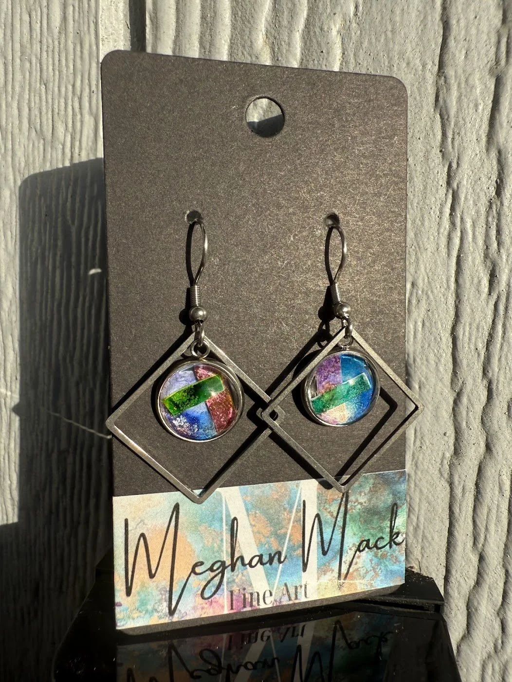 "Energy"  |  Abstract Mixed Media Earrings  |  Handcrafted Statement Jewelry