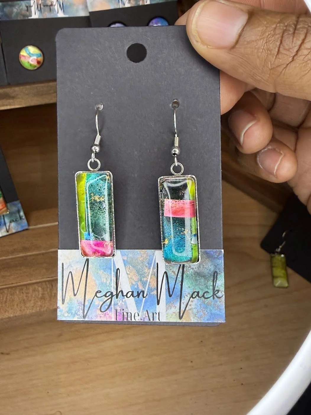 "Lilly"  |  Abstract Mixed Media Earrings  |  Handcrafted Statement Jewelry