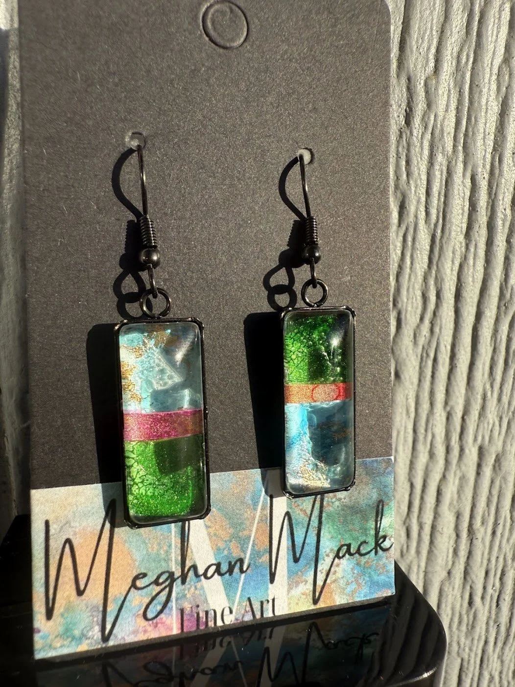 "Split"  |  Abstract Mixed Media Earrings  |  Handcrafted Statement Jewelry
