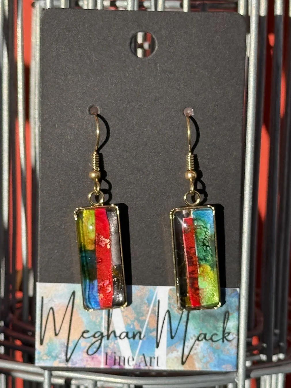"GG"  |  Abstract Mixed Media Earrings  |  Handcrafted Statement Jewelry