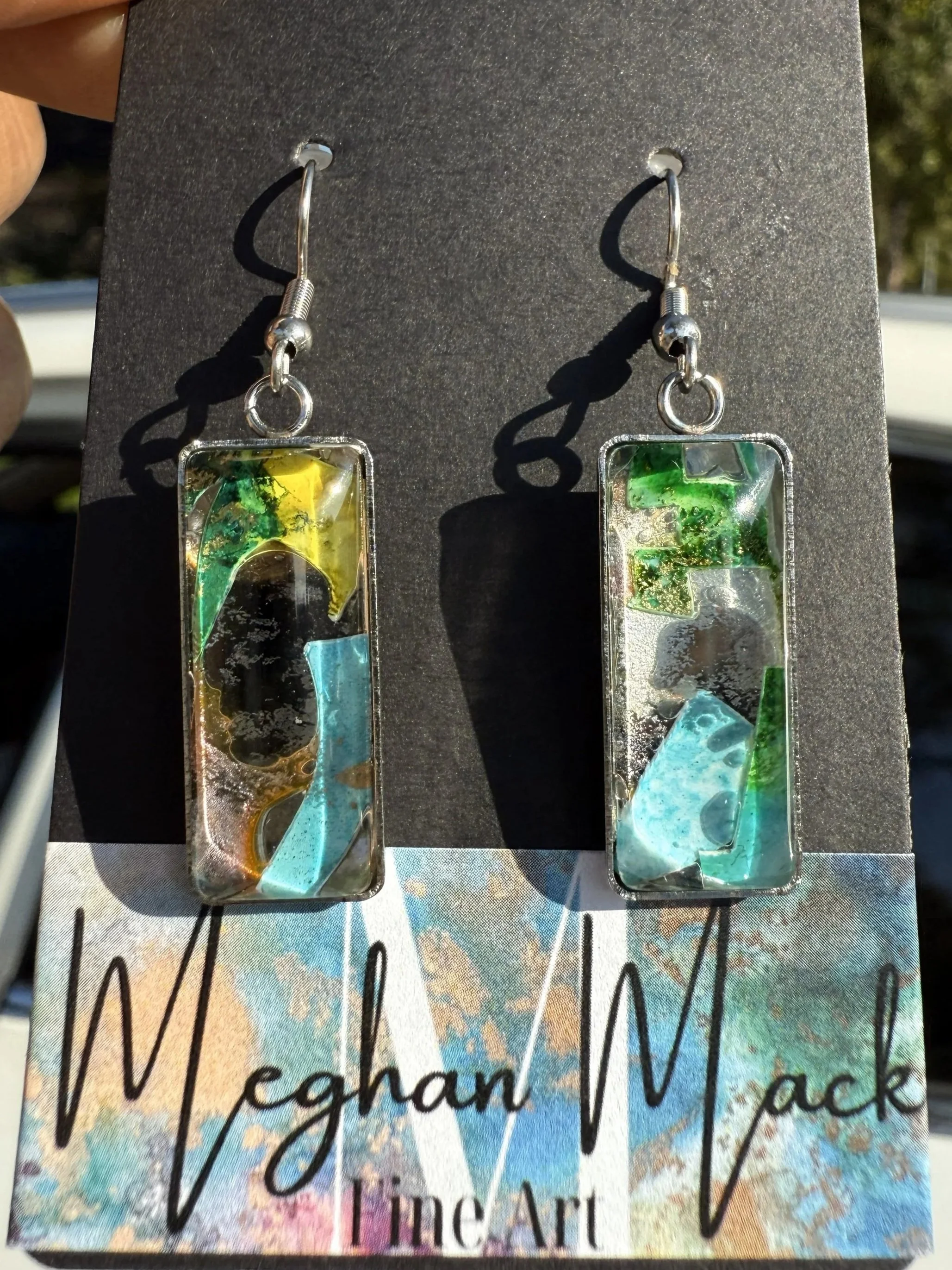 Abstract Mixed Media Earrings  |  Handcrafted Statement Jewelry