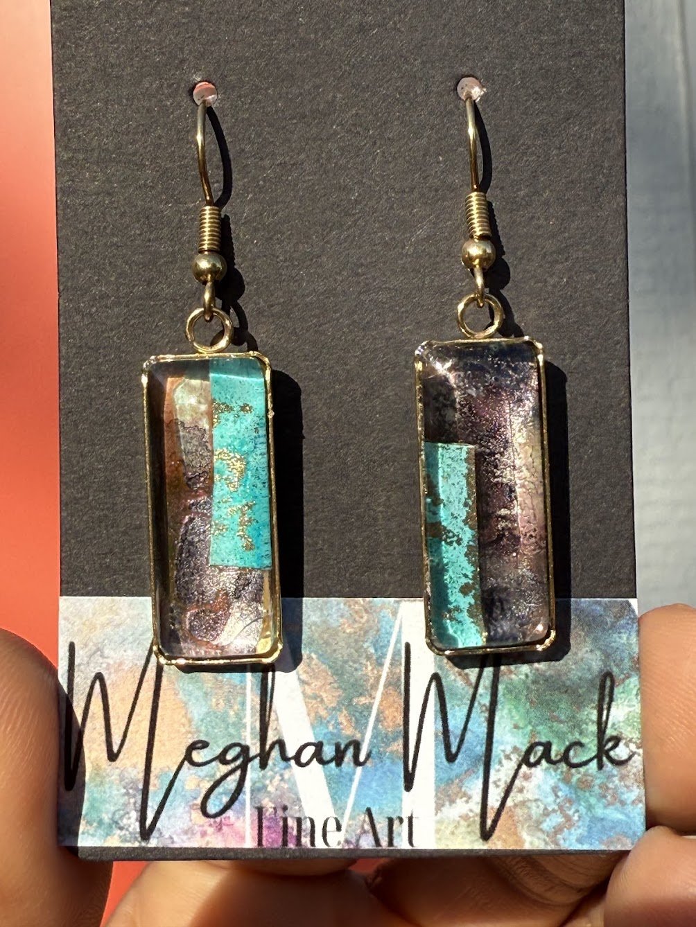 Abstract Mixed Media Earrings  |  Handcrafted Statement Jewelry