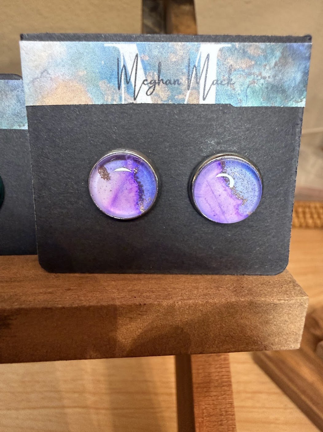 SOLD "Sabrina"  |  Abstract Mixed Media Earrings  |  Handcrafted Statement Jewelry