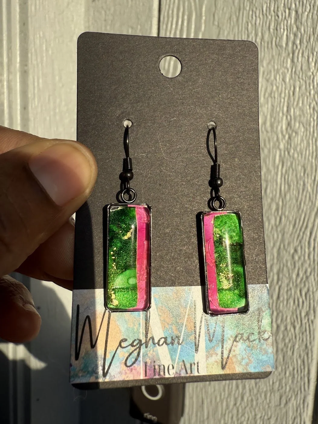 "Also Known As -Wicked" Abstract Mixed Media Earrings  |  Handcrafted Statement Jewelry