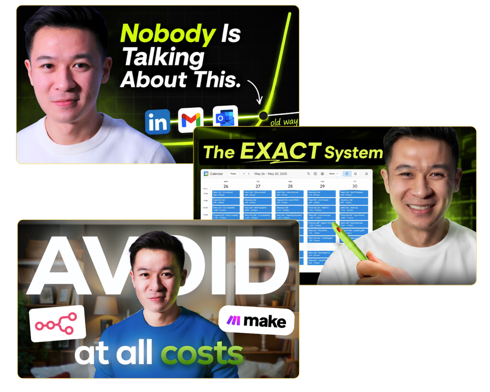YouTube thumbnails Hyve produced for RevSync's founder channel