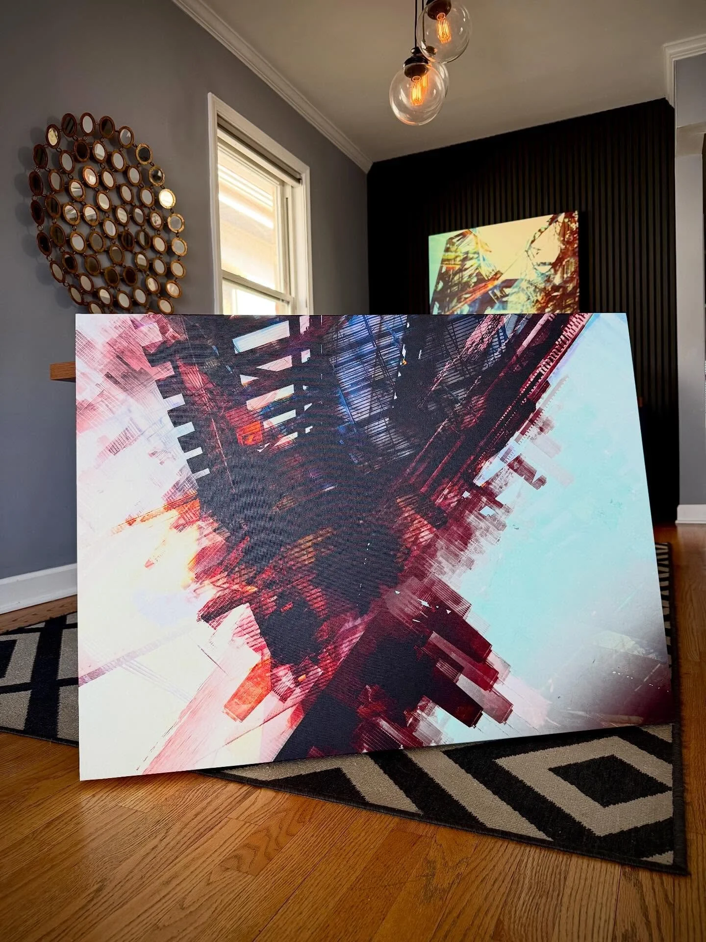 Recent pieces done for a few clients. Excited to get these on their walls. #haastyle #chicagoartist #modernspaces #digitalcollage #canvasprints