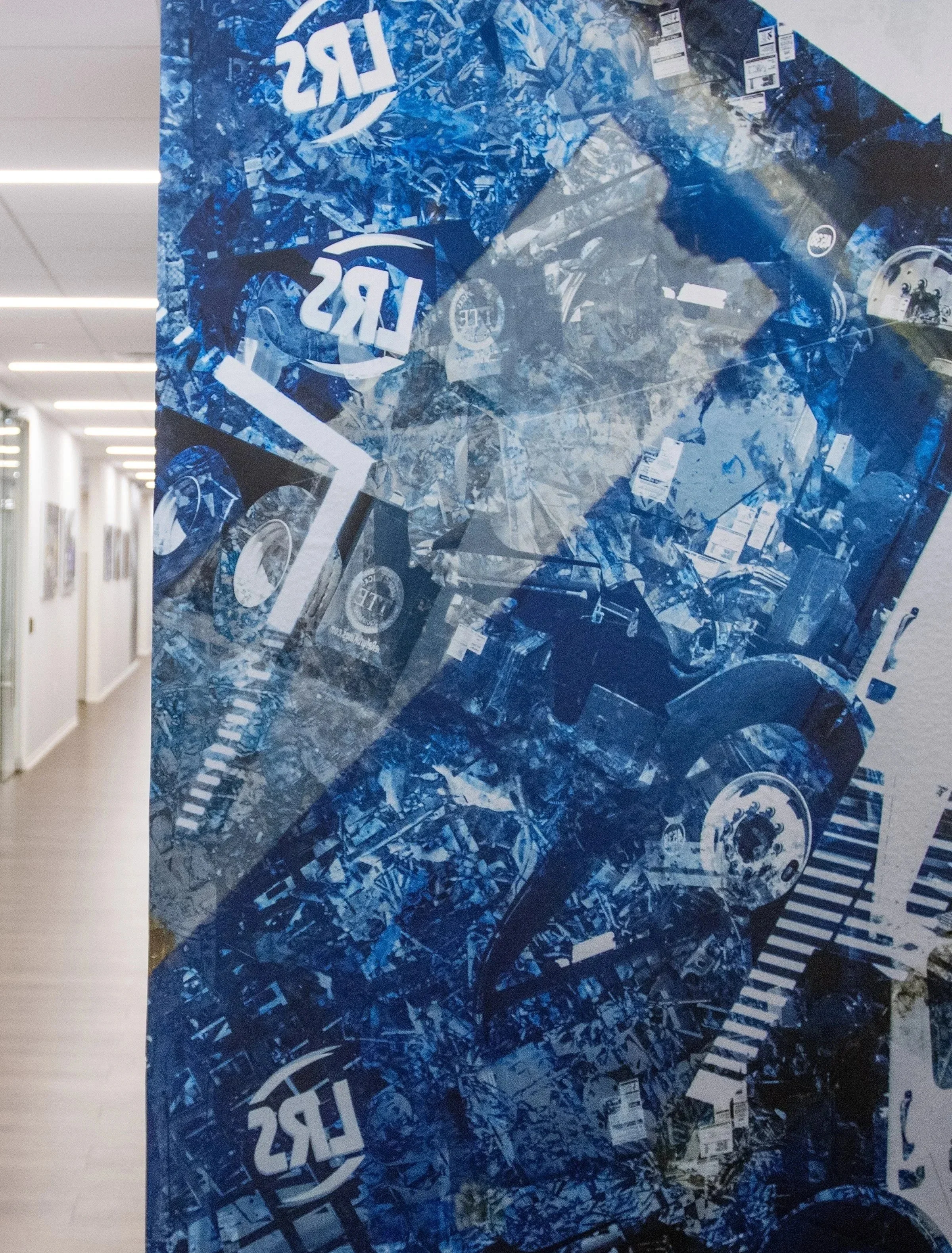 Nick Haas artwork, adding bold colors and urban vibe to a sleek office interior