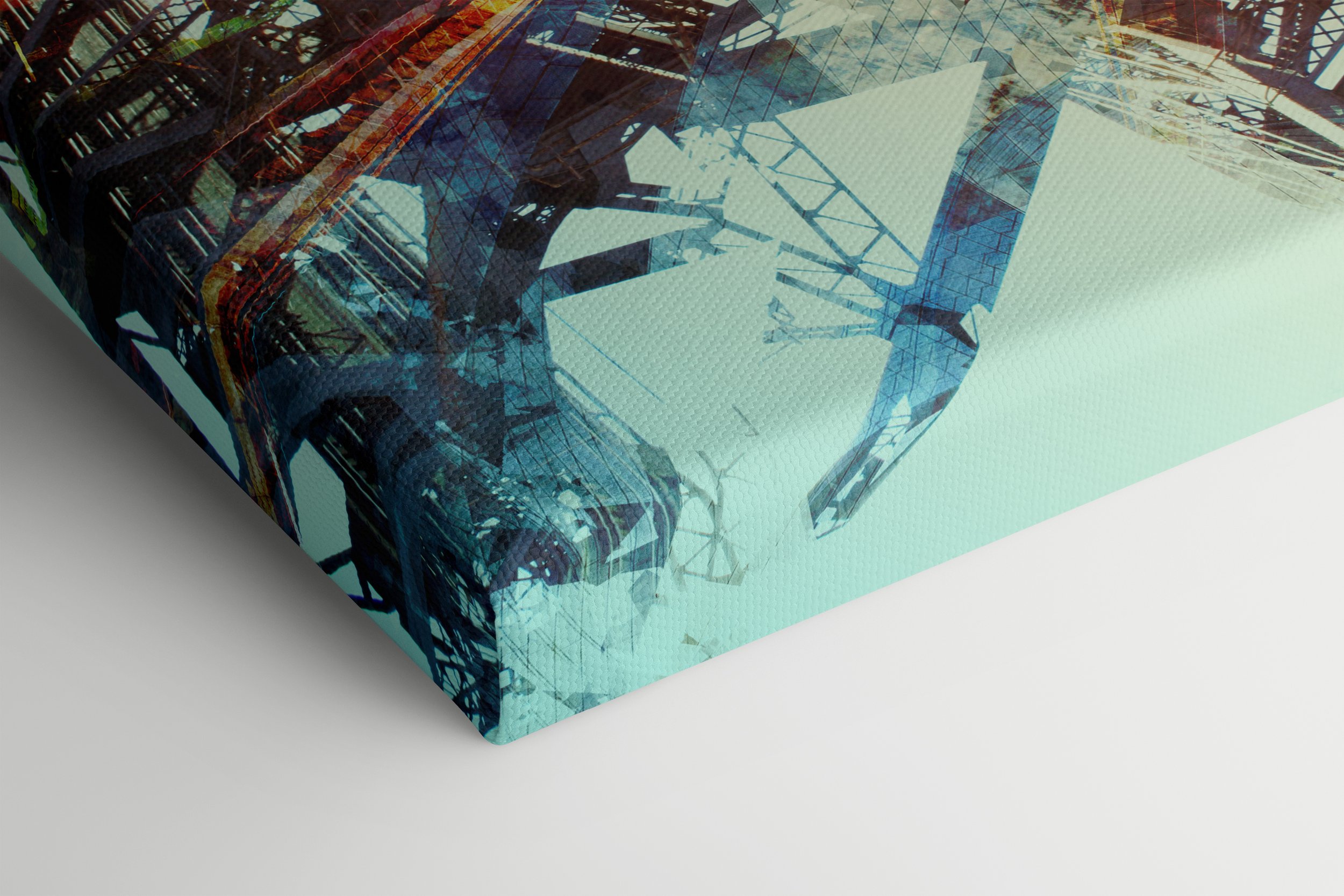 Resuscitation by Nick Haas, industrial-inspired artwork printed with eco solvent inks on canvas