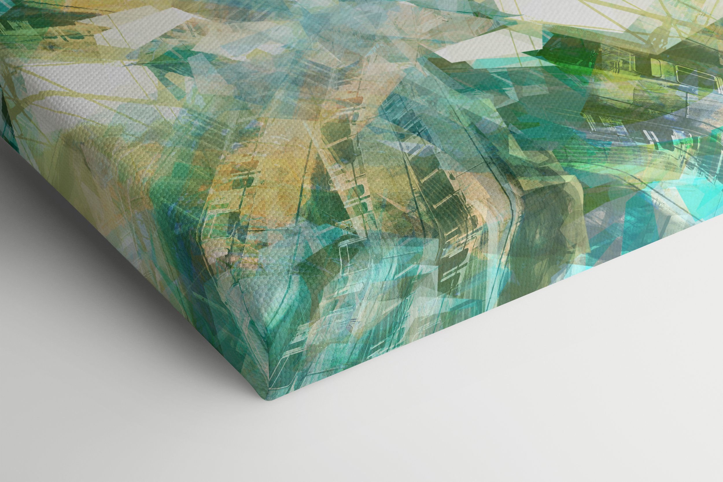 Convergence by Nick Haas, industrial-inspired artwork printed with eco solvent inks on canvas