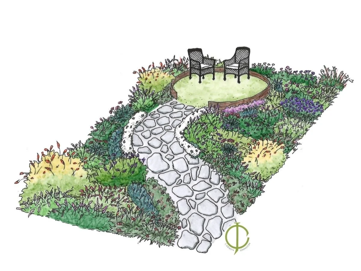 Winding Lavender Pathway