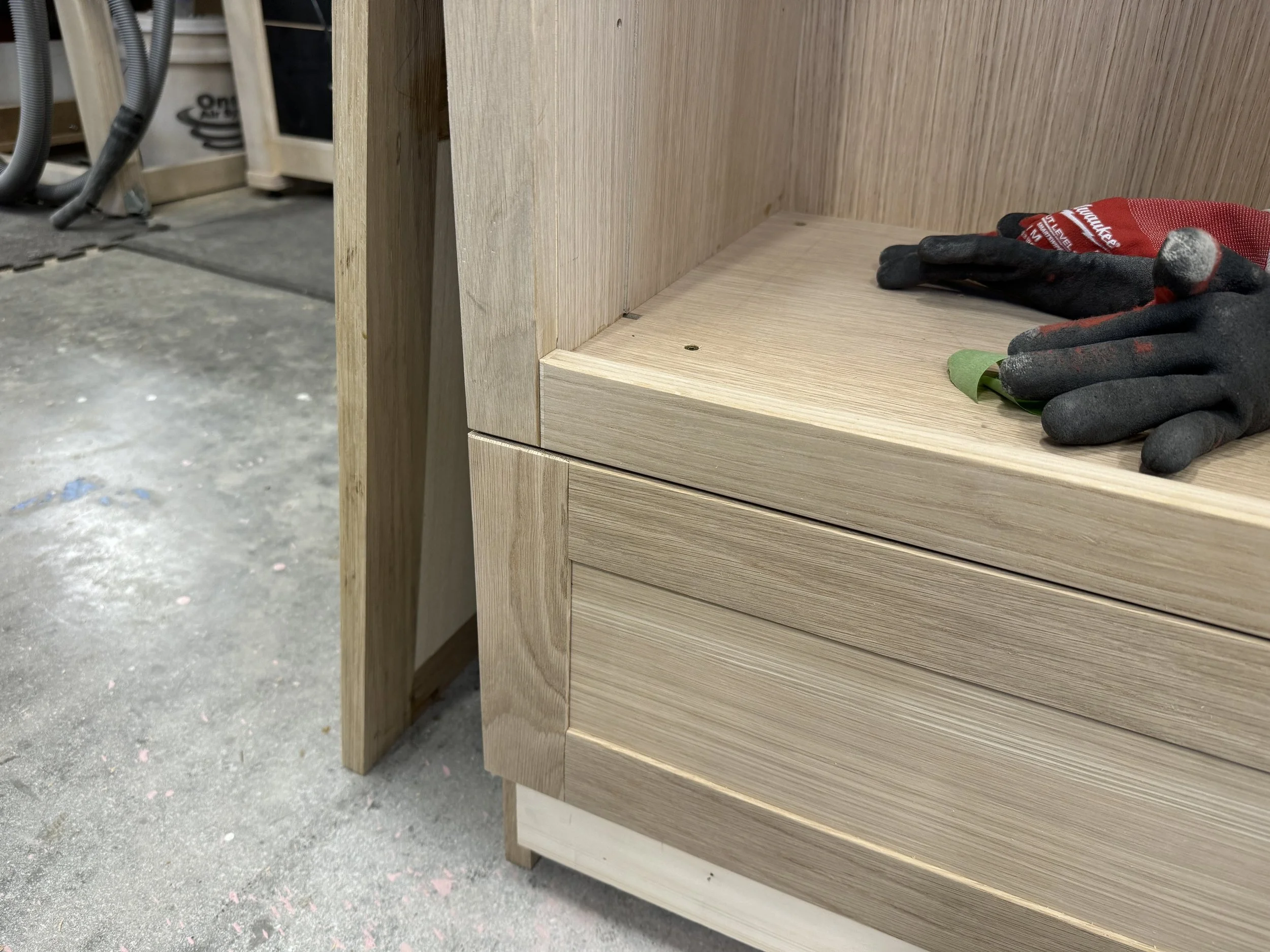 Face Frame Detail. Notice the chamfer I put at all the joints. This is because I need to assemble on site.