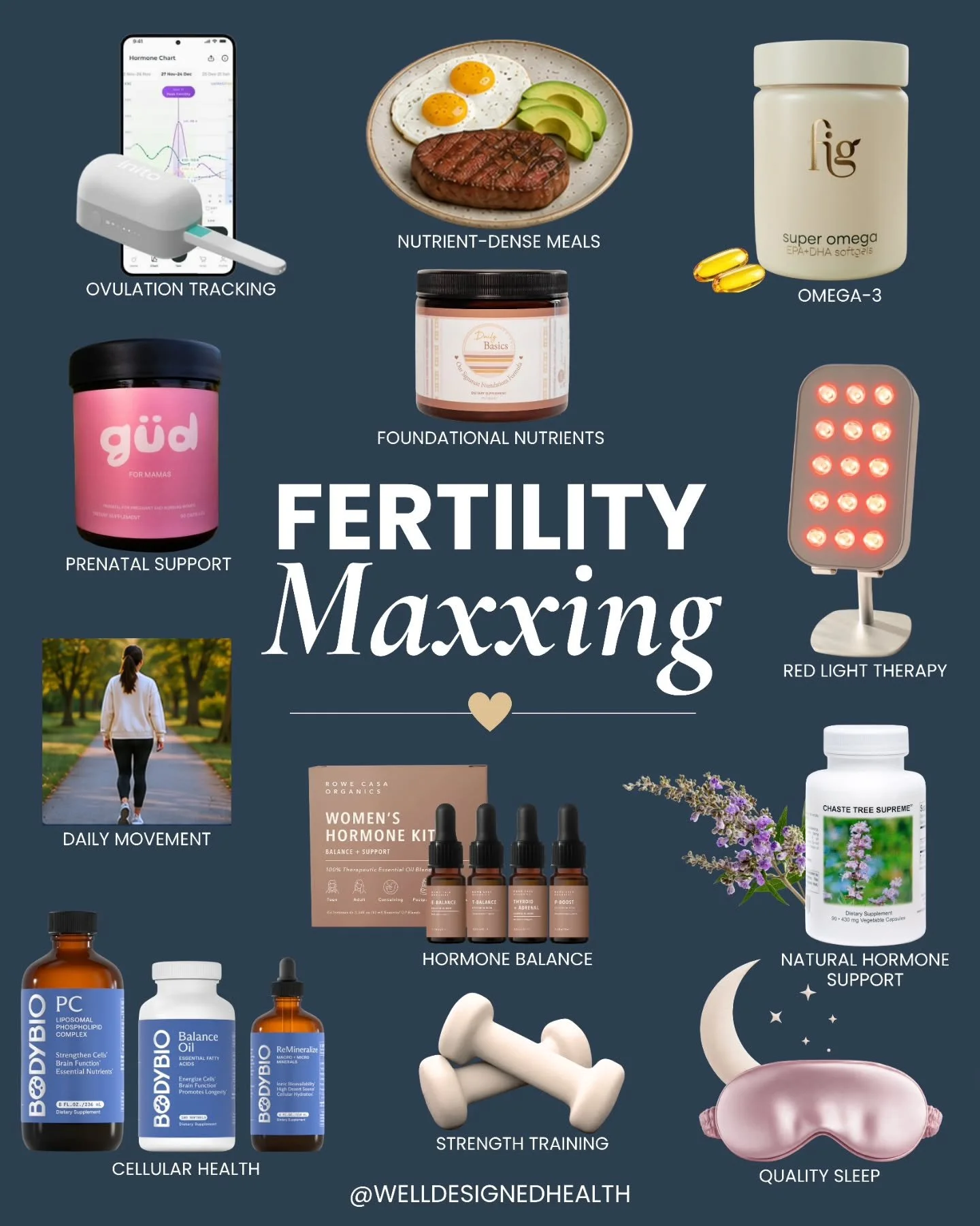 When I was pregnant with my now 5-year-old, I was still early in my holistic health journey, and my fertility "protocol" was pretty simple:

✔️ Take a standard prenatal vitamin
✔️ Eat "healthy"
✔️ Go for walks

And honestly, those