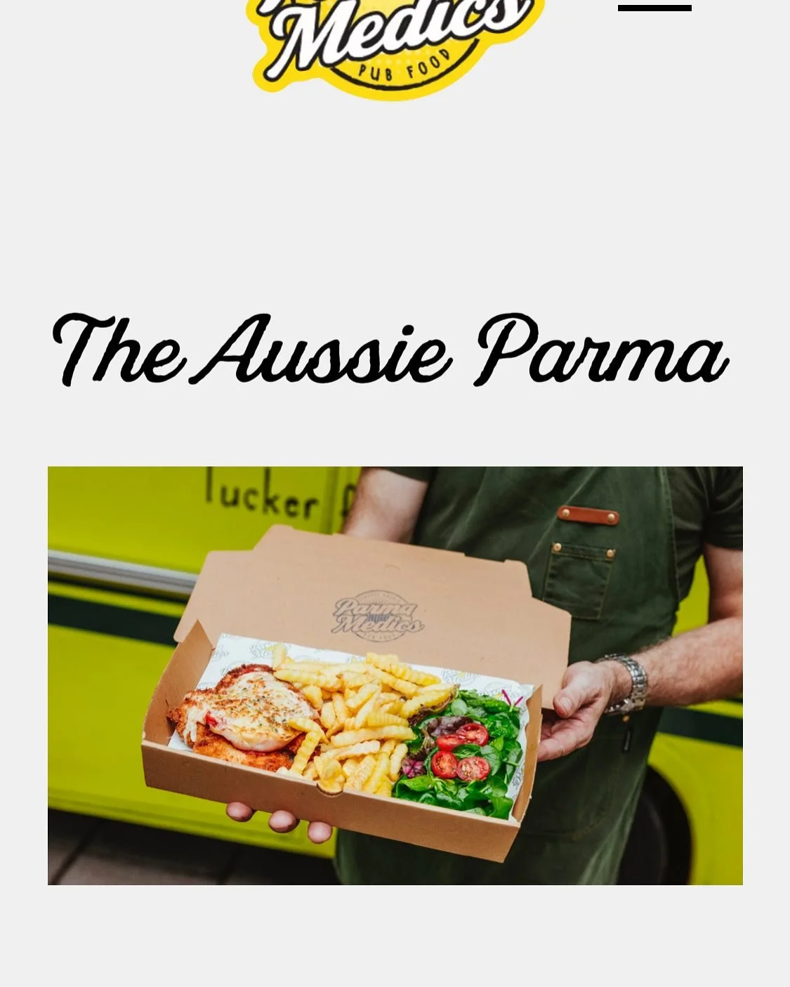 We&rsquo;ve finally launched a website for Parma Medics! (About bloody time!)

You can see our menus, our story, find out where we are and get in contact to book us for your next event. 
Check it out at www.Parmamedics.co.uk. Link is in our bio&helli