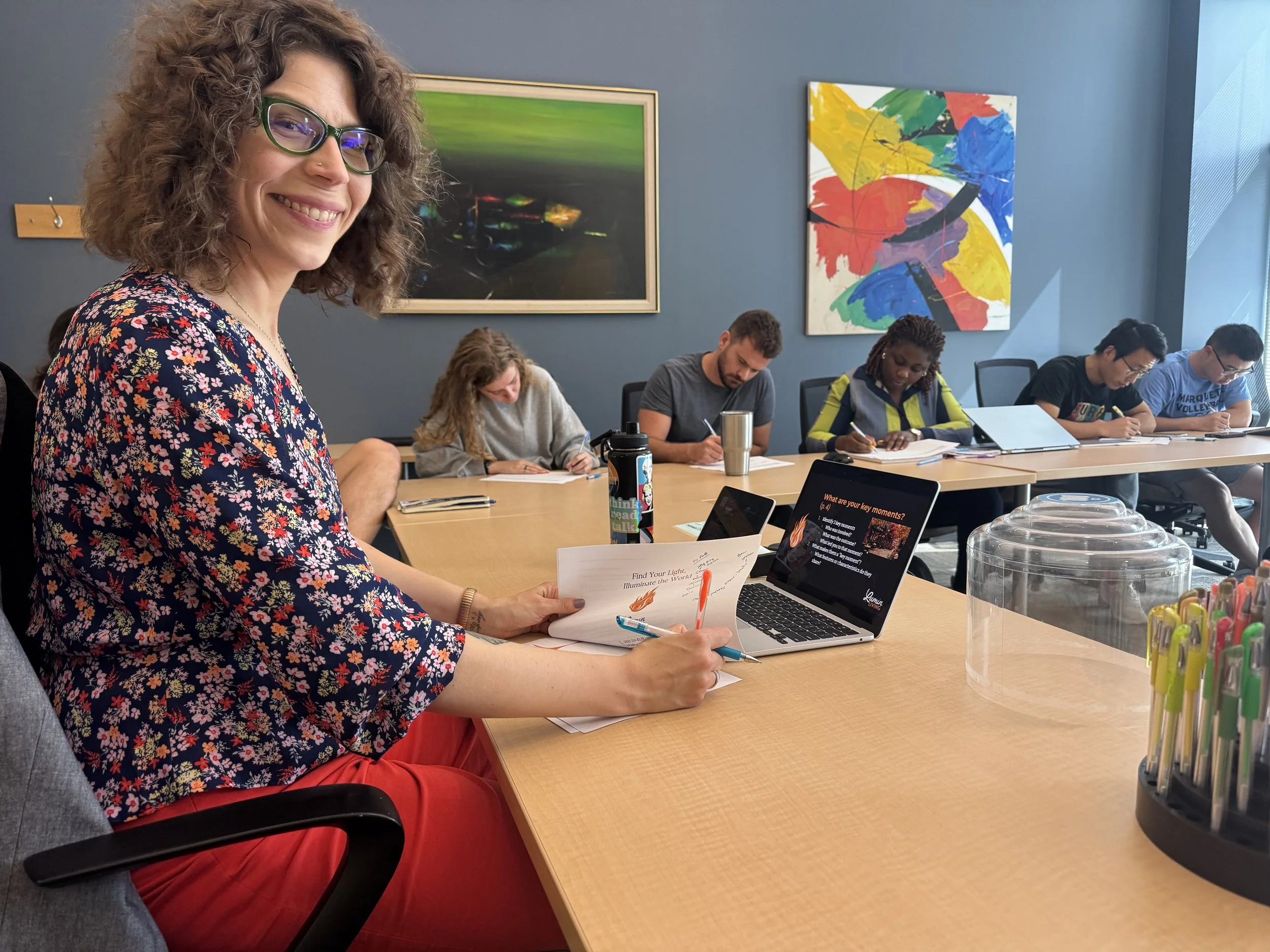 During workshop reflection times, you'll usually find Liz journaling alongside participants. After all, we're always in discernment. Photo credit: Maggie Nettesheim Hoffman.