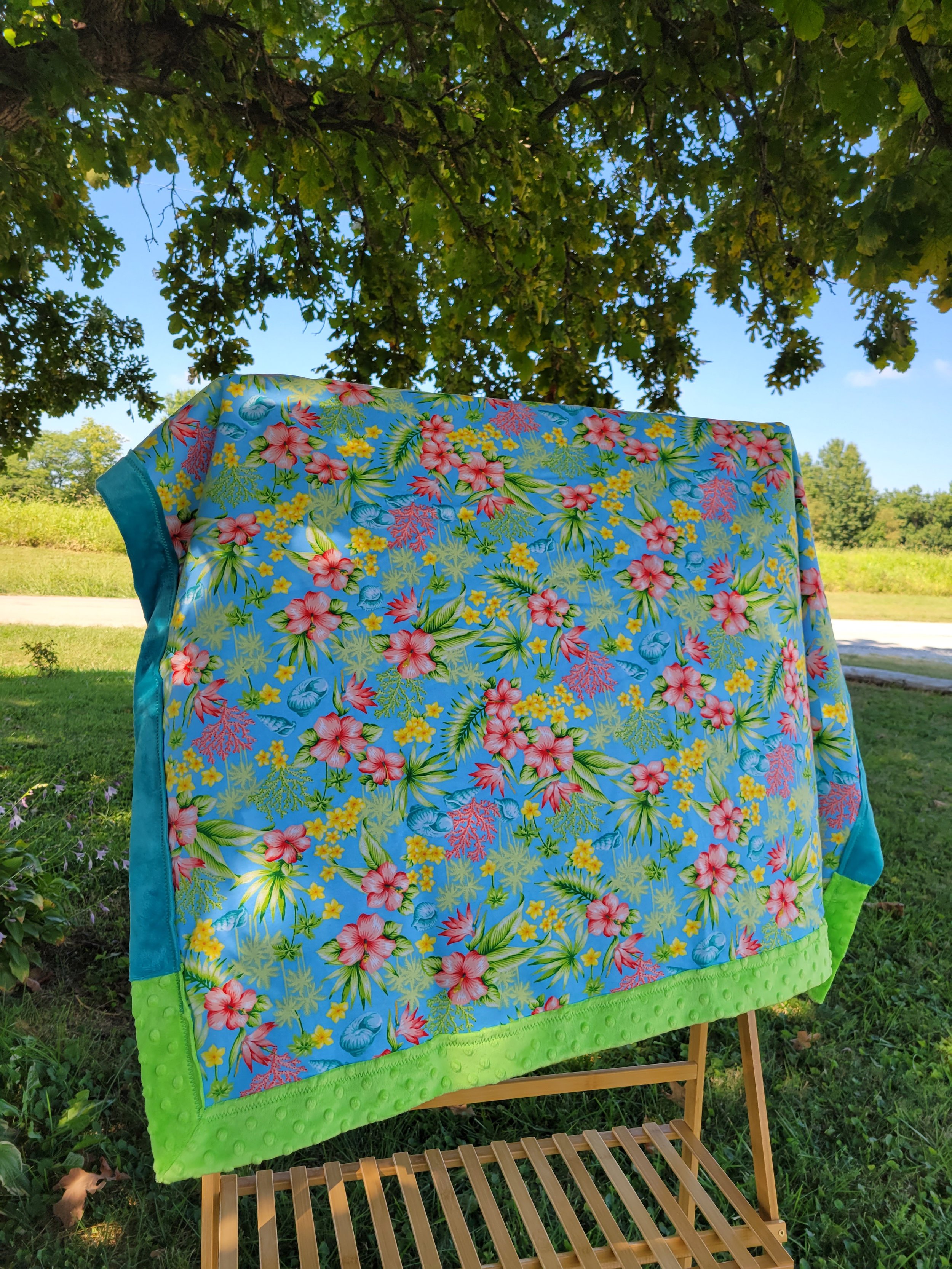 Tropical Flowers Minky