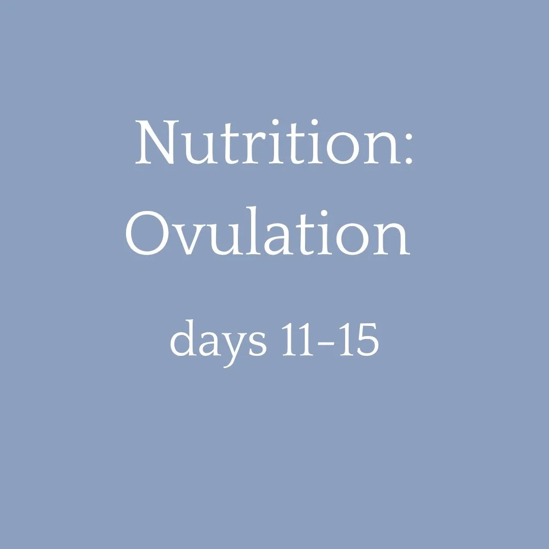 Feeling your energy peak? That’s ovulation working its magic! 🌱 This is the time to fuel up with nutrient-dense foods—think leafy greens, berries, eggs, and salmon—to support healthy hormone balance and keep you feeling vibrant.
 A