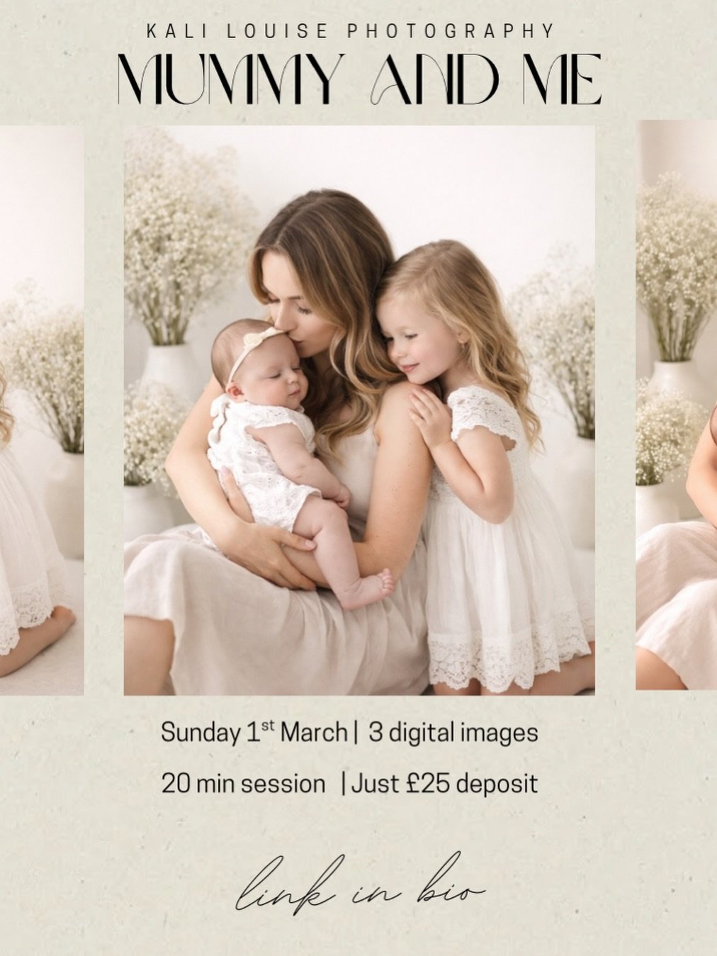 Mummy &amp; Me sessions are here 🤍

Those tiny hands, quiet cuddles, and the love only you can give &mdash; captured forever.

📸 Mummy &amp; Me Mini Sessions
🗓 Sunday 1st March
⏱ 20 minutes
🖼 3 digital images included
💷 Just &pound;25 deposit

T