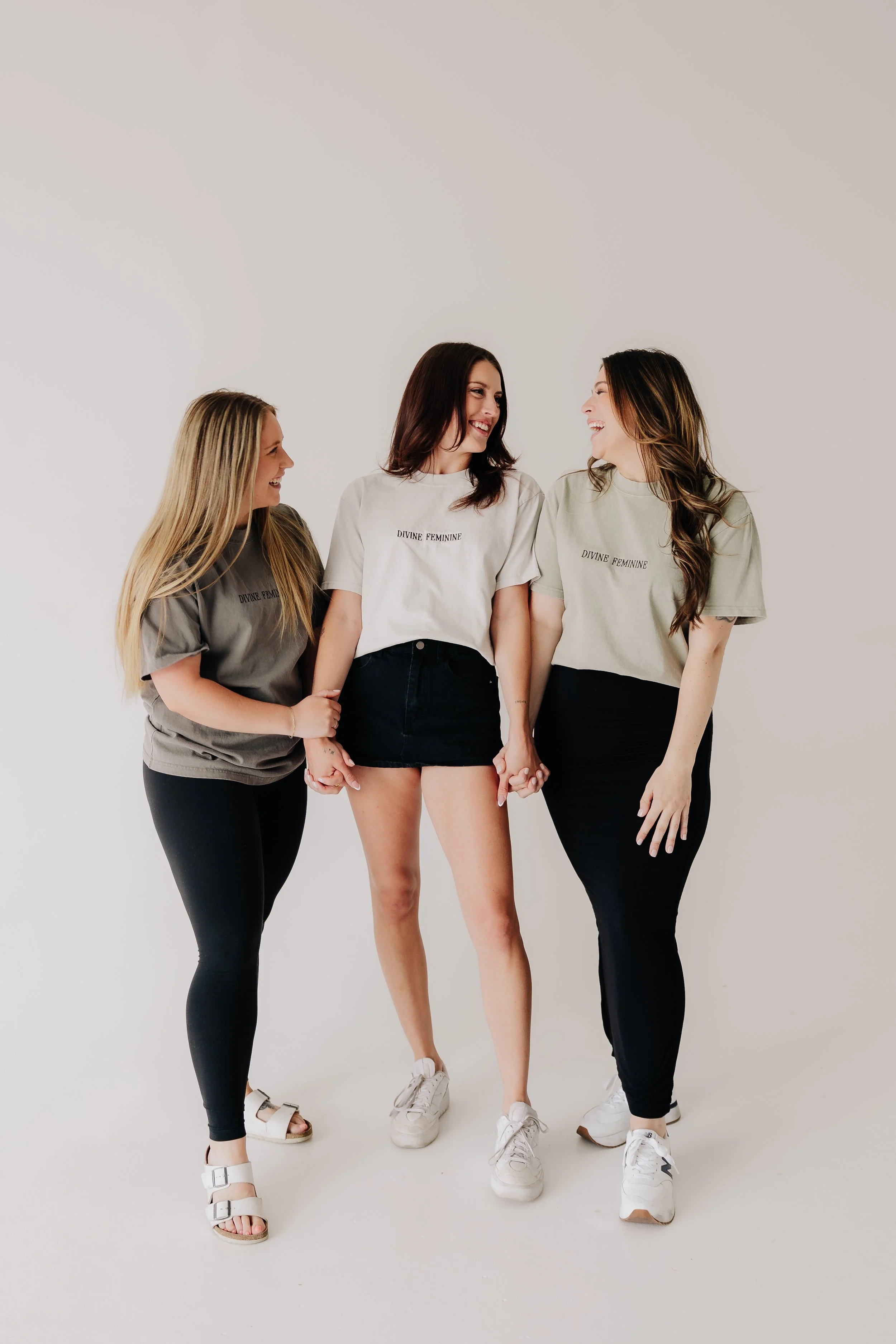 Divine Feminine Tee (Black Embroidery)