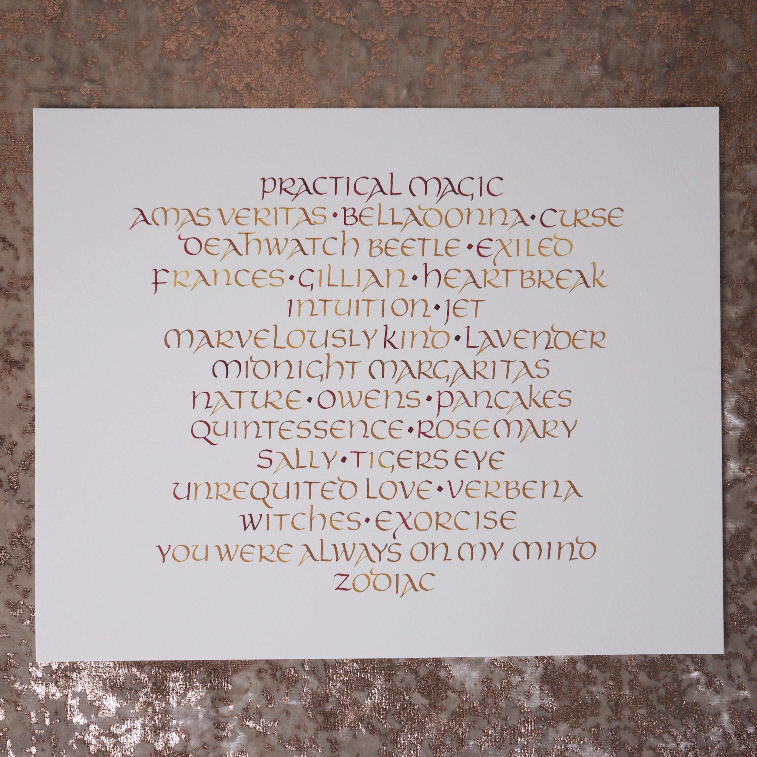 Practical Magic Alphabet Print