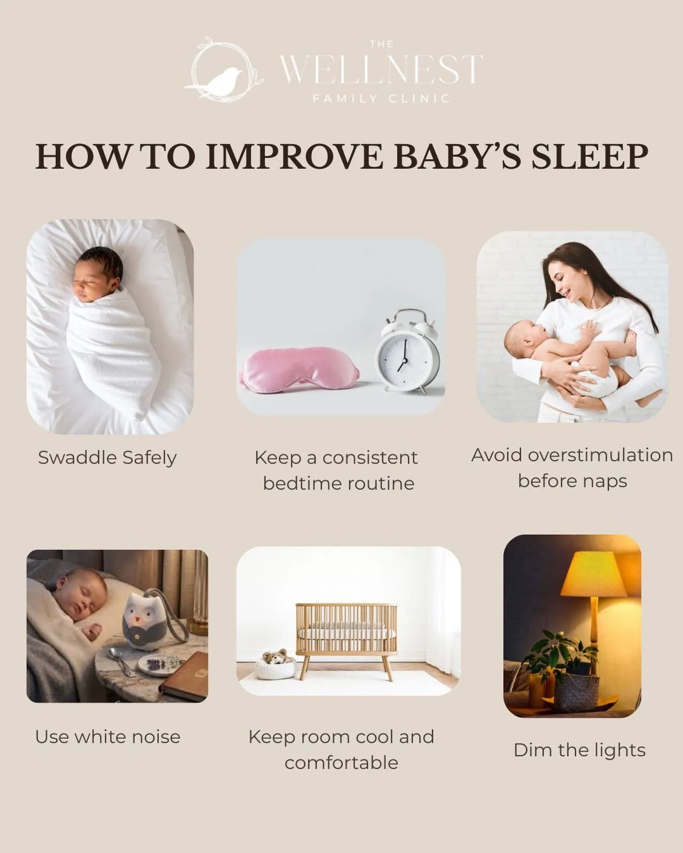 Struggling to get your little one to sleep? 😴💤 

Try these gentle tips to help your baby rest peacefully: a consistent bedtime routine, a calm sleep environment, swaddling, and soothing sounds. 

Sweet dreams start with small steps! 🌙✨

📞 905-833
