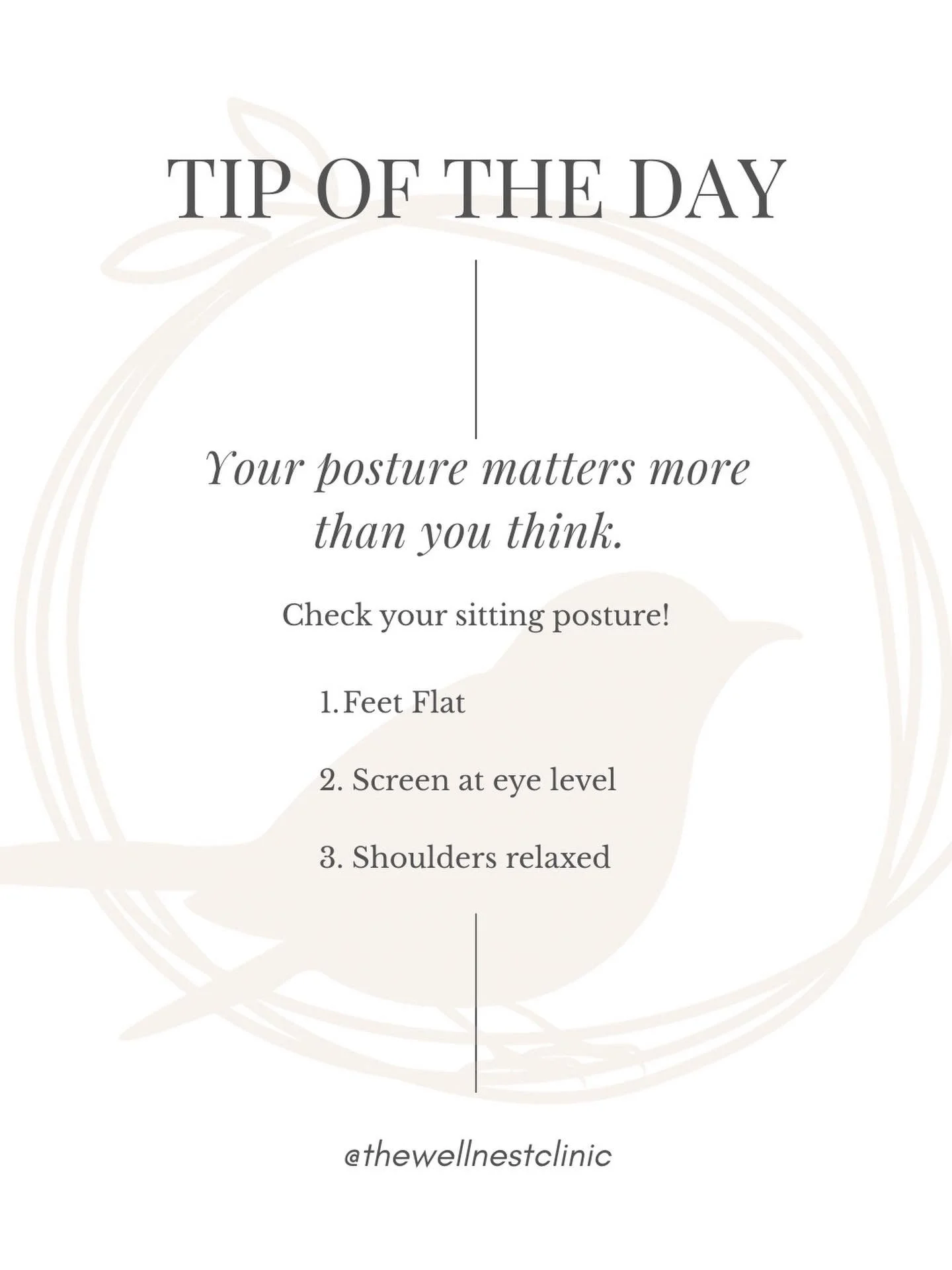 Your posture impacts more than just how you sit&mdash;it affects your energy, comfort, and long-term health 🤍

Small adjustments can make a big difference:
✔️ Feet flat on the floor
✔️ Screen at eye level
✔️ Shoulders relaxed

Take a moment to reset