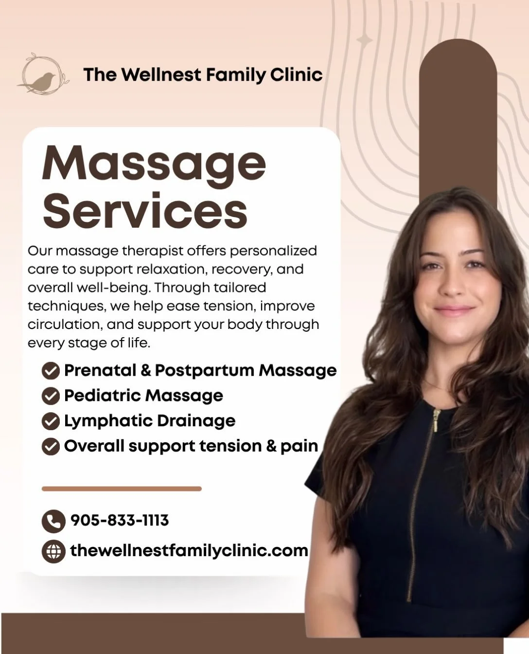 Massage therapy is about more than relaxation &mdash; it&rsquo;s about giving your body the care and support it deserves. 🤍

From prenatal and postnatal care to pediatric massage and lymphatic drainage, our massage services are tailored to meet your
