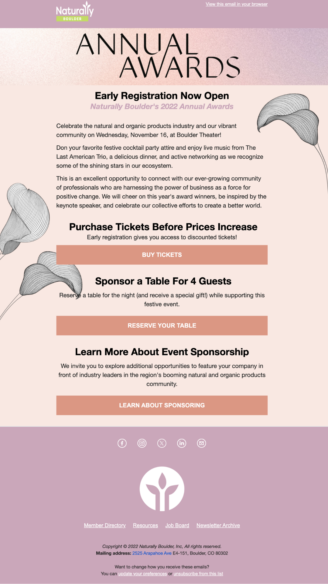 Naturally Boulder Annual Event Newsletter September 2022