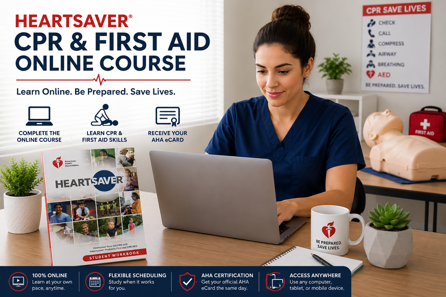 AHA Heartsaver® CPR AED + First Aid Online Course