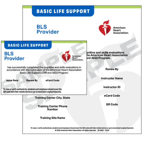 AHA BLS Provider eCard example