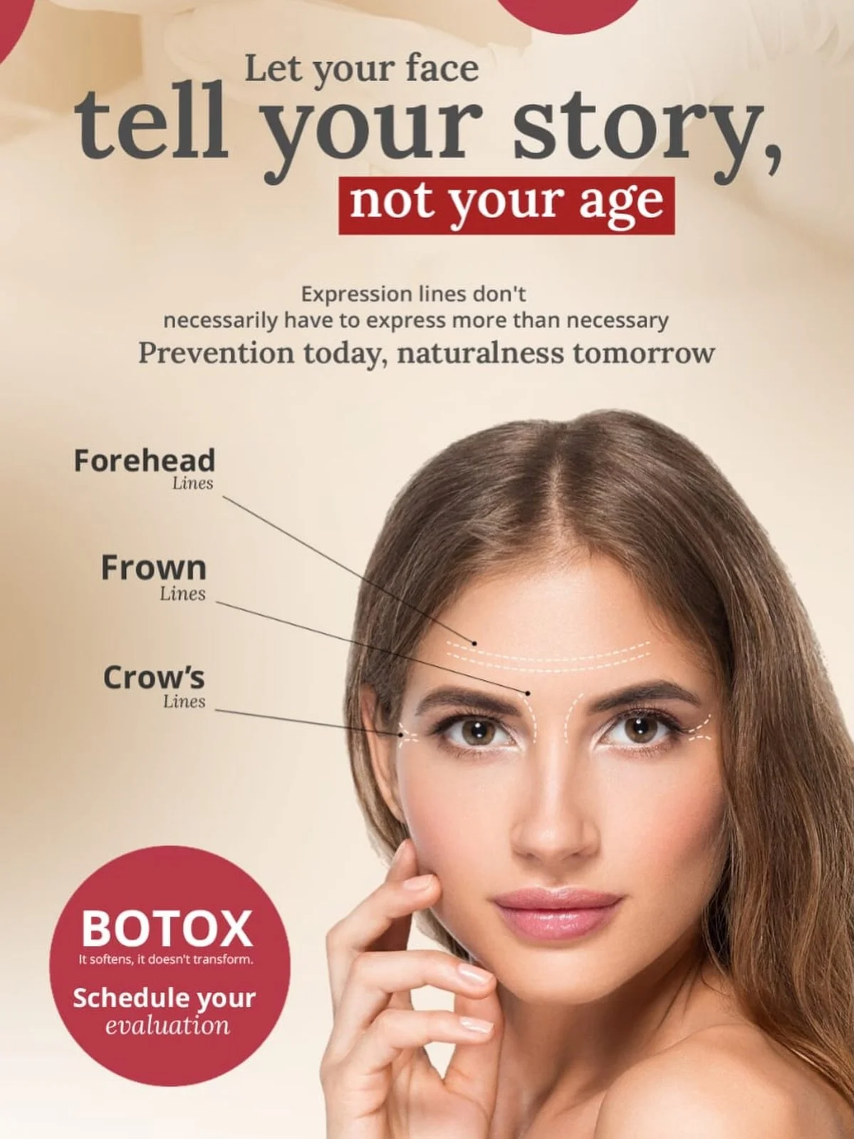 The aesthetic benefits of Botox include smoothing dynamic wrinkles (forehead, crow&rsquo;s feet, between the eyebrows) for a fresher, more rested appearance, preventing future lines, improving facial harmony, skin texture and luminosity, and enhancin