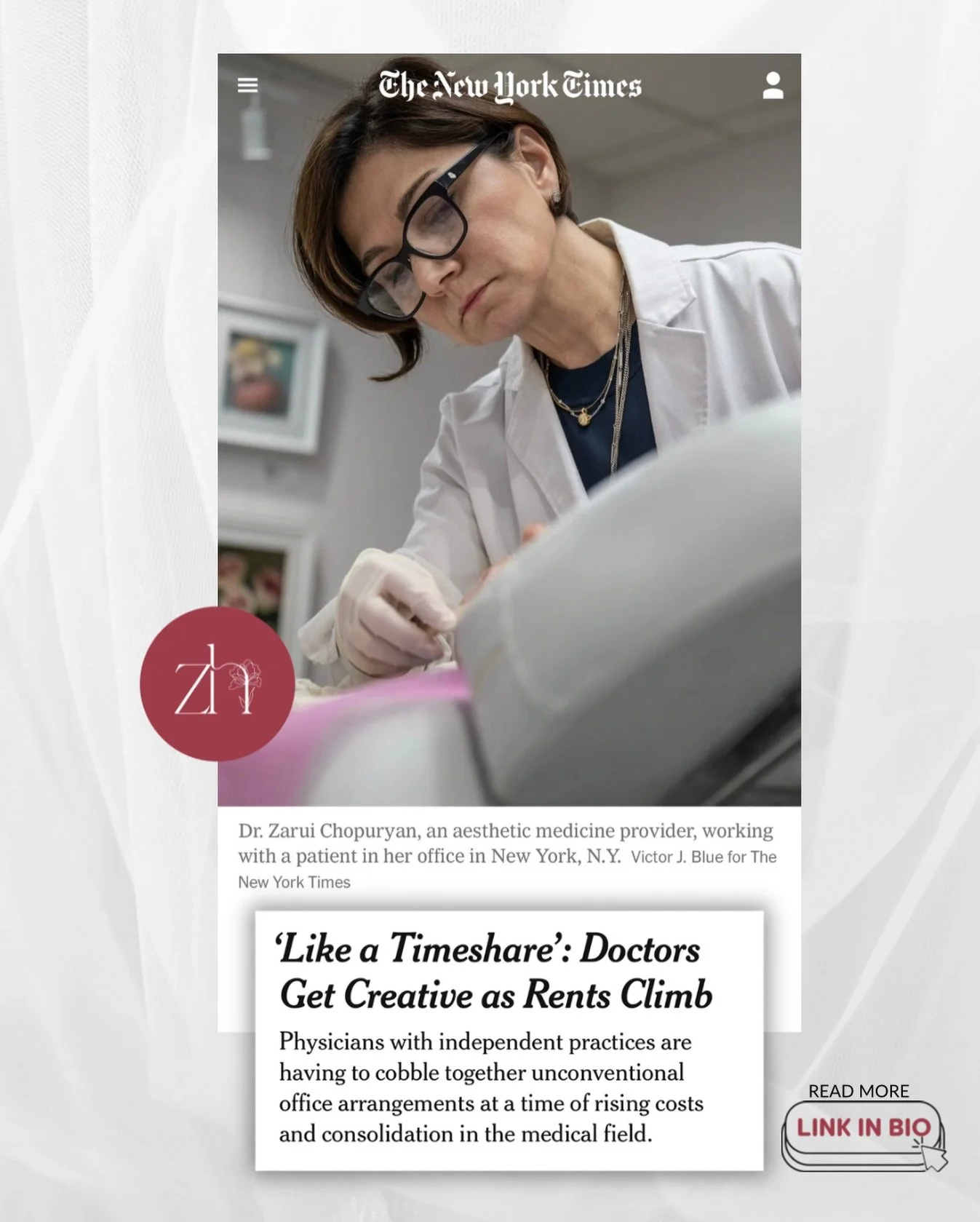 Exactly 10 years ago, I moved to New York from Madrid.
Today, our small medical practice is in The New York Times.
This really feels like a story about resilient, independent physicians and small practices&mdash;doing our best for patients and findin