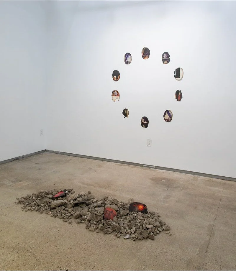 Untitled, 2025. 

Sourced concrete and pieces of my favorite book I found at my place after my house burned down. 

Photos by @___aylee___ 

❤️