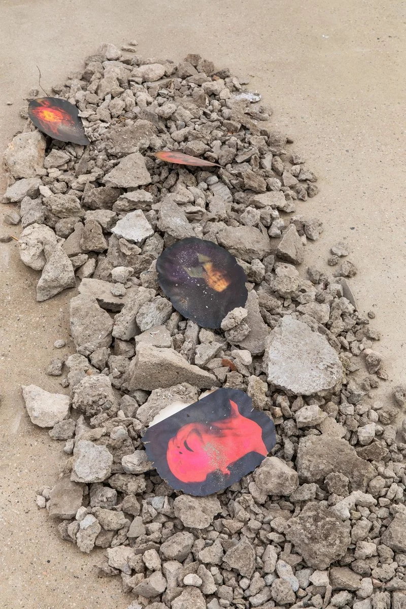 Untitled, 2025. Found imagery and concrete.