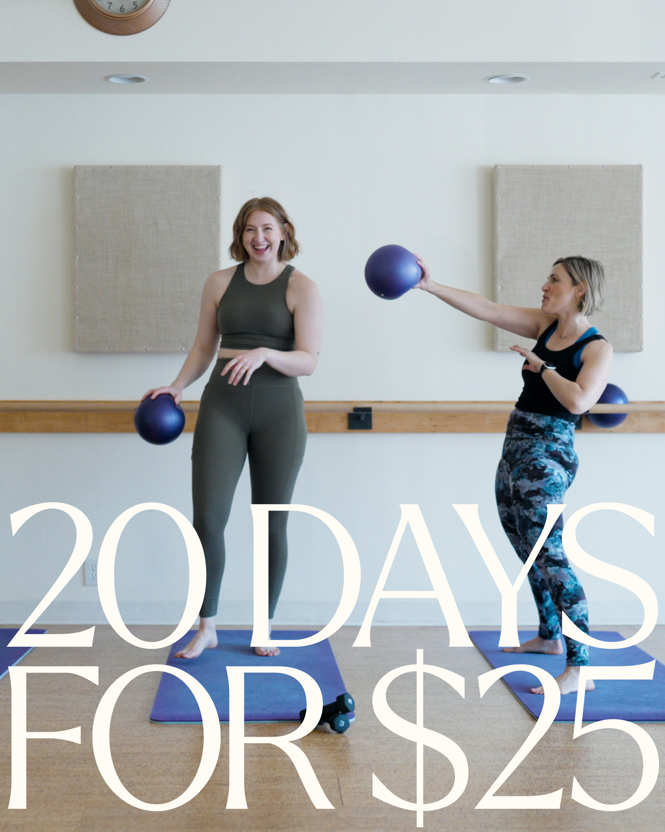 20 days of barre, pilates &amp; yoga for $25!