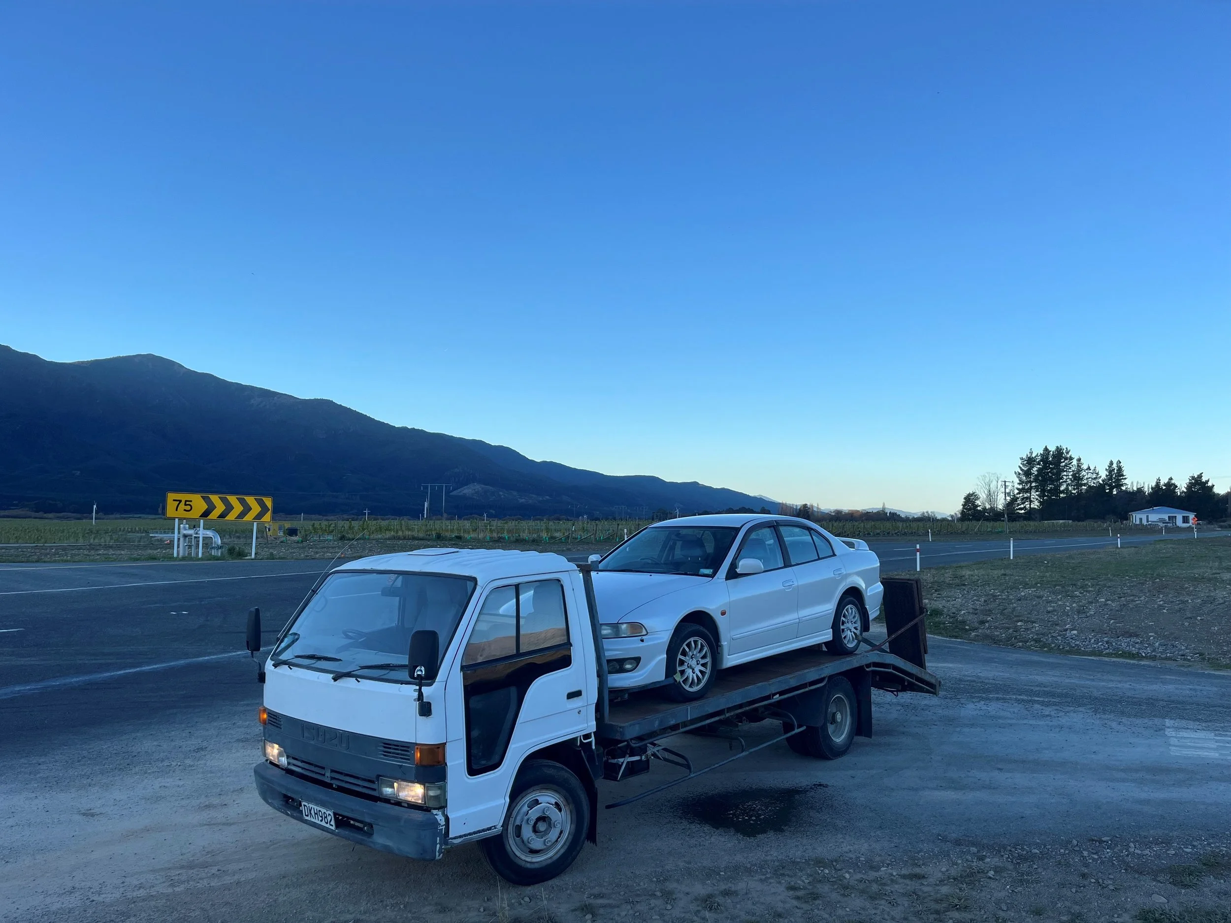 Accident damaged car being collected in Nelson - we buy crashed and written off vehicles