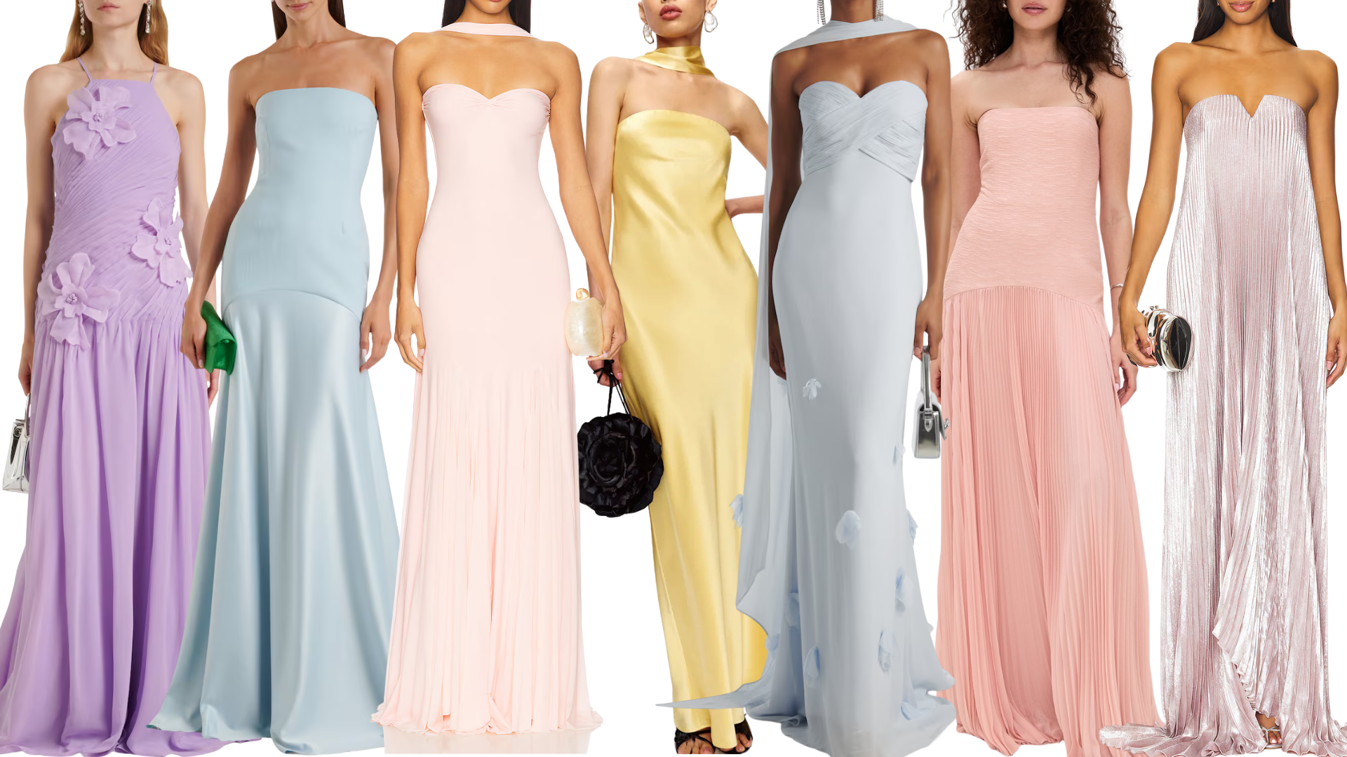 Summer wedding guest dresses in pastel colors